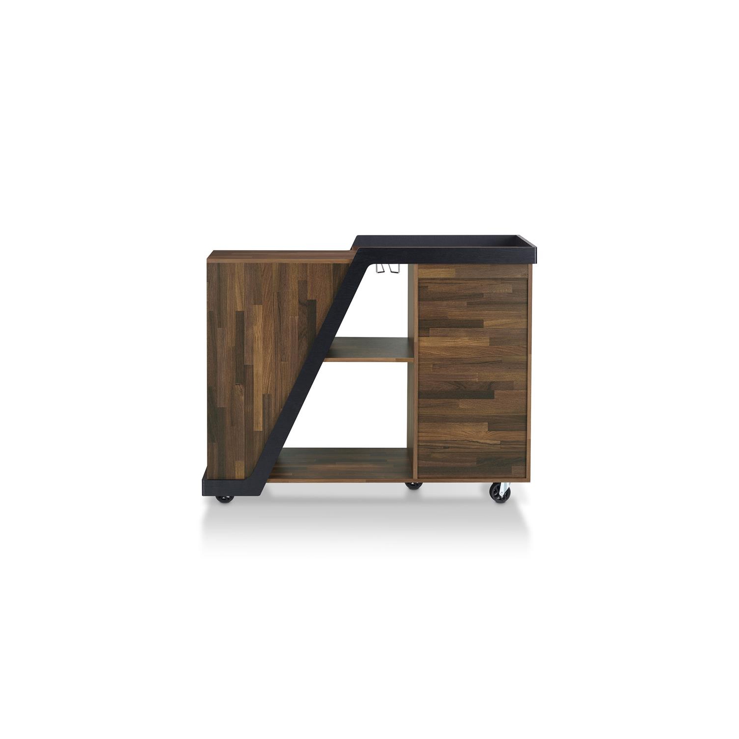 Bowery Hill Contemporary Wood 5-Bottle Buffet in Light Hickory