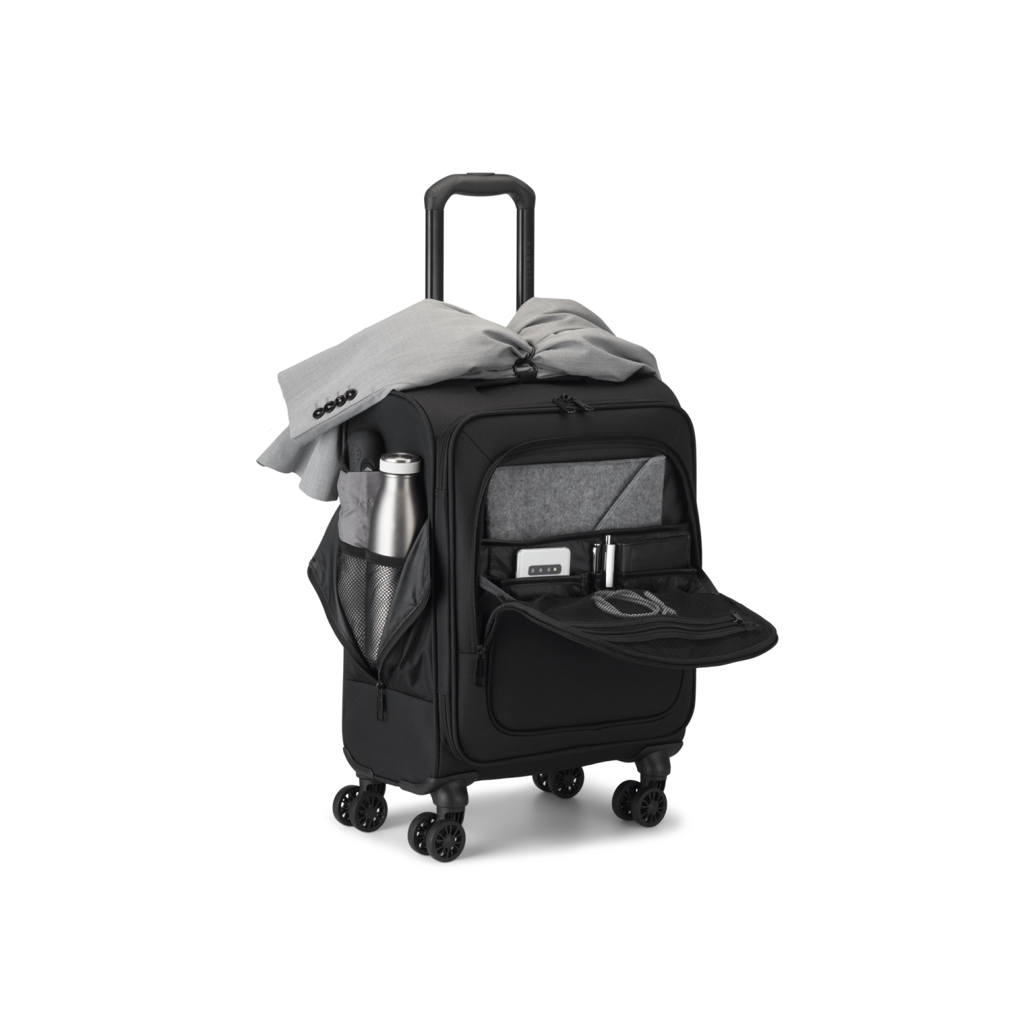 Bugatti -The Ultimate - Hardside Carry-on Luggage with Expansion - Black