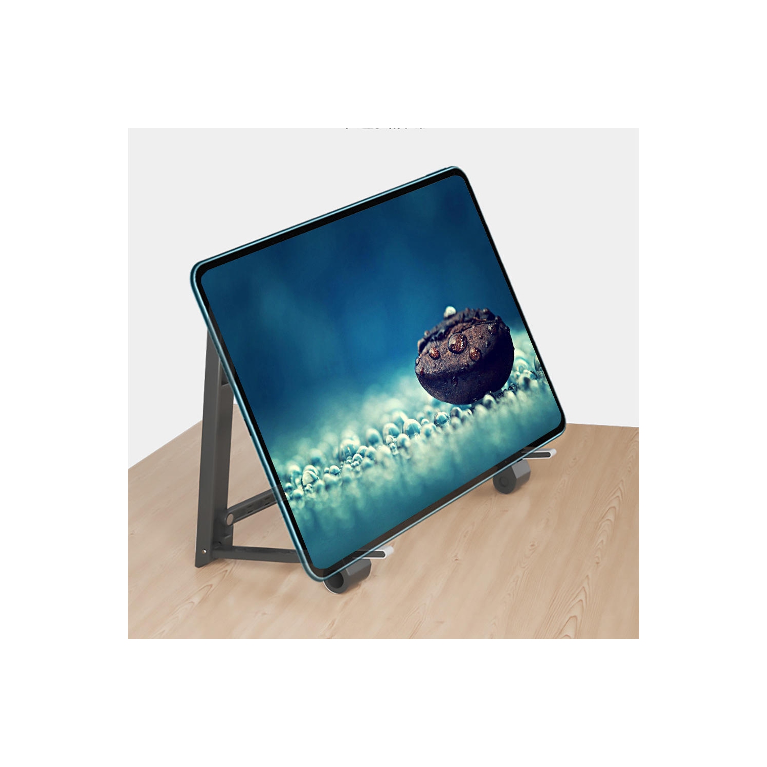 Support pour ordinateur portable réglable pliable 3 en 1, support de téléphone pour tablette multi-usages pour bureau à domicile - Moustache