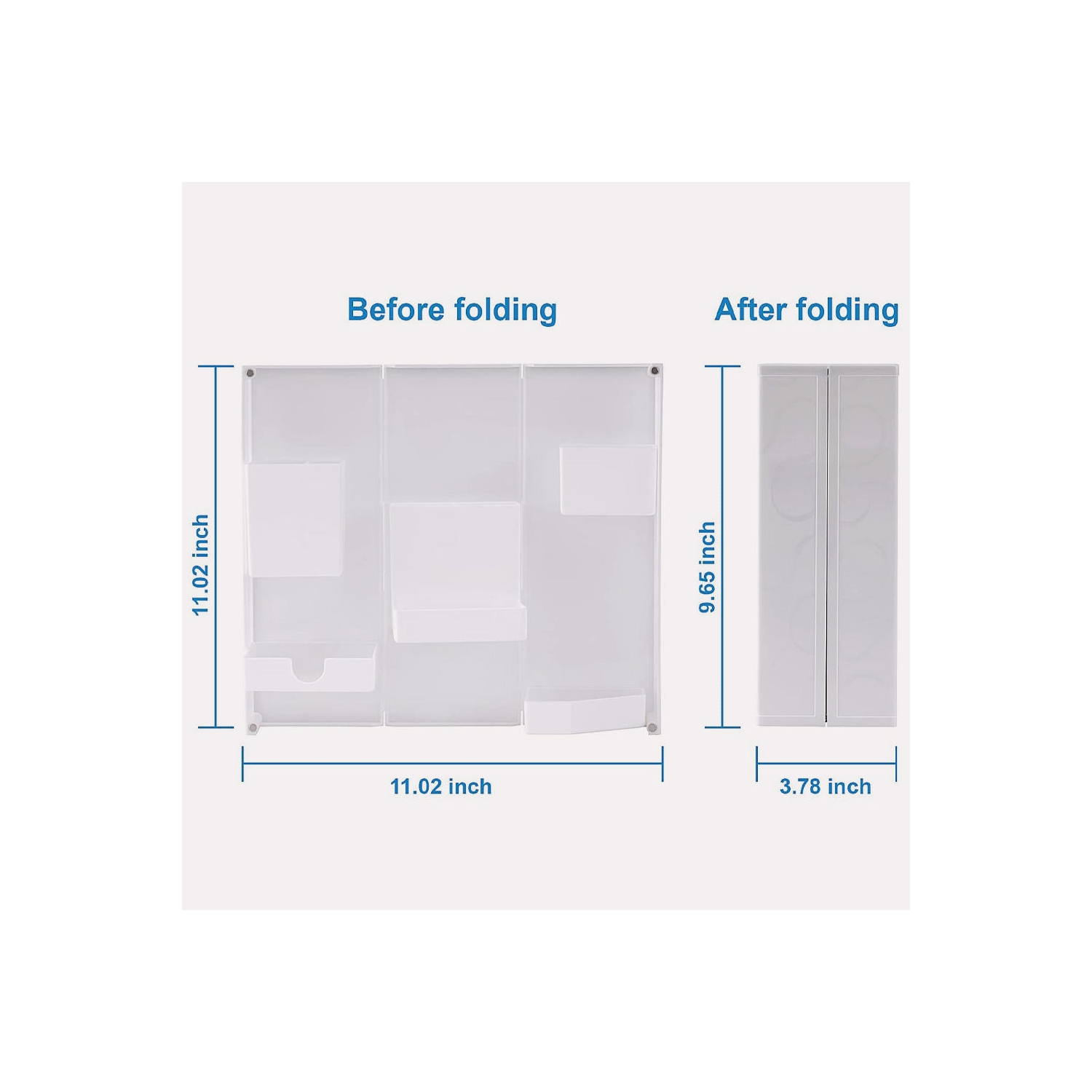 Plastic Desktop Foldable Adjustable Stationery Holder Desk Organizer Storage For Home Office School , White - Moustache®