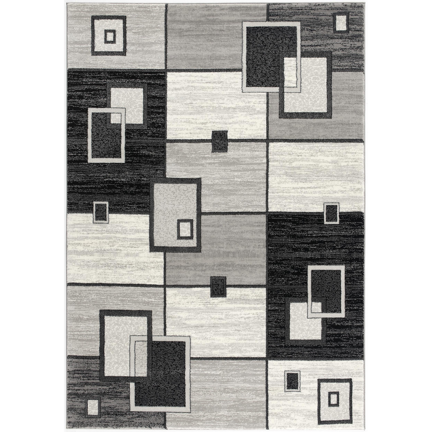 Rug Branch Binaa Contemporary Geometric Grey/Black Indoor Area Rug