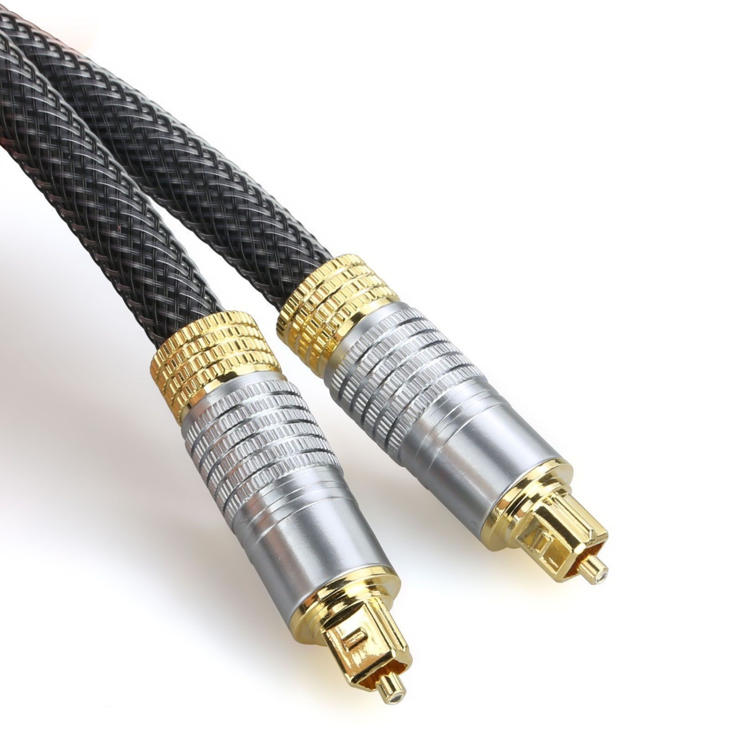 Câble audio optique numérique; Câble coaxial Toslink de 1.8 m; Câble optique à fibre optique