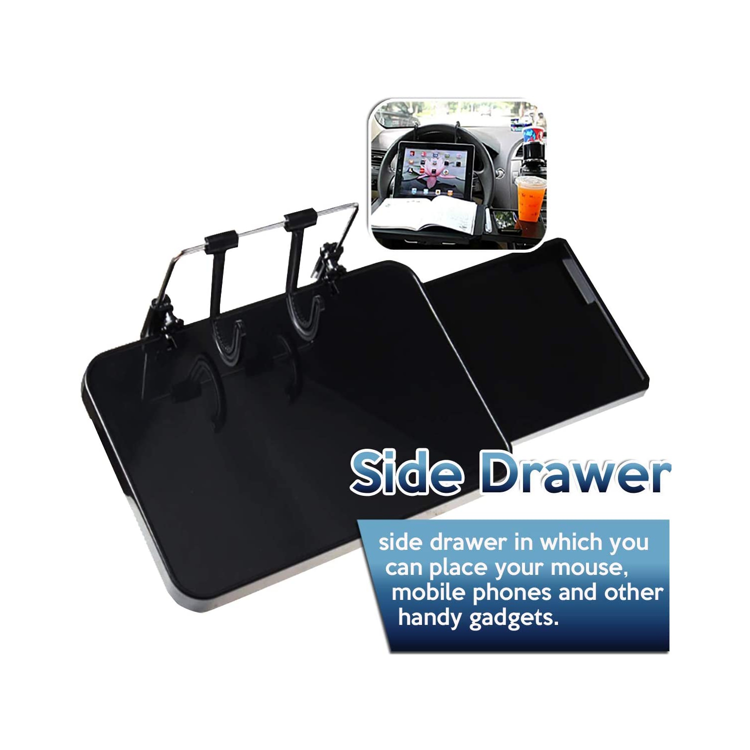 Multi-Functional Portable Foldable Car Seat Tray - Black Table/Car Vehicle Seat Portable Mount Tray Laptop Notebook Table Eating Desk Auto Food Drink