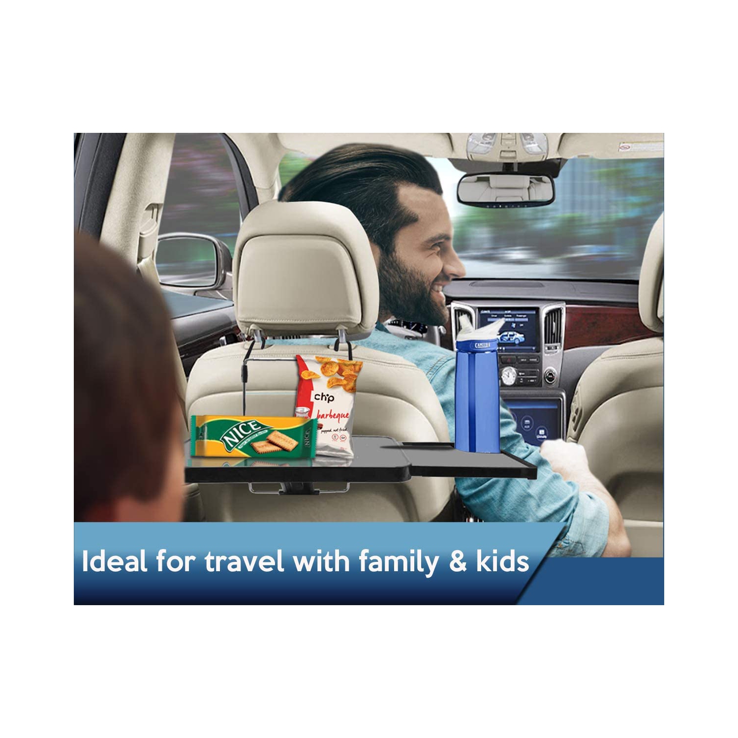 Multi-Functional Portable Foldable Car Seat Tray - Black Table/Car Vehicle Seat Portable Mount Tray Laptop Notebook Table Eating Desk Auto Food Drink