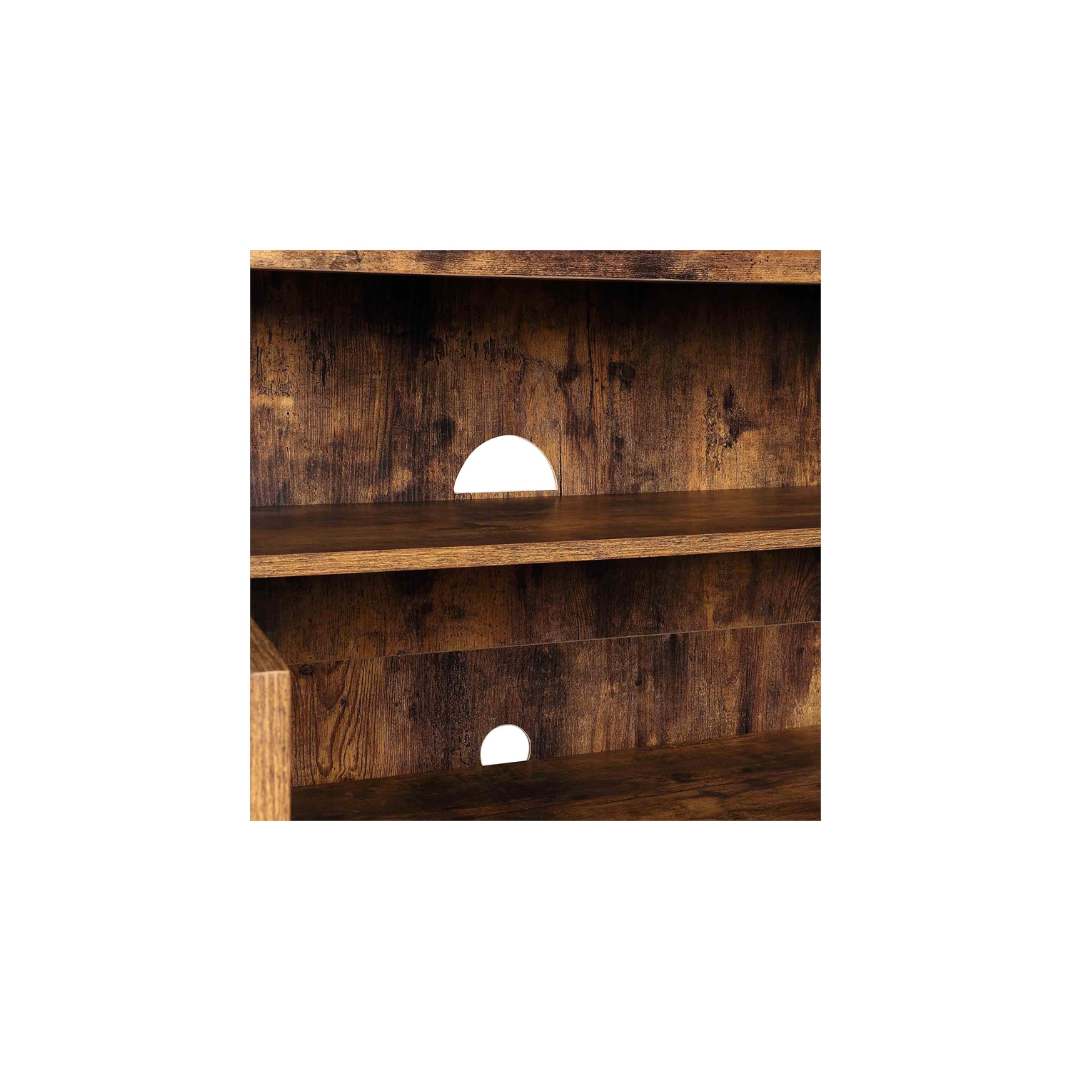 Big Sur Highboy TV Stand with Storage Cabinets in Brown Wood Finish