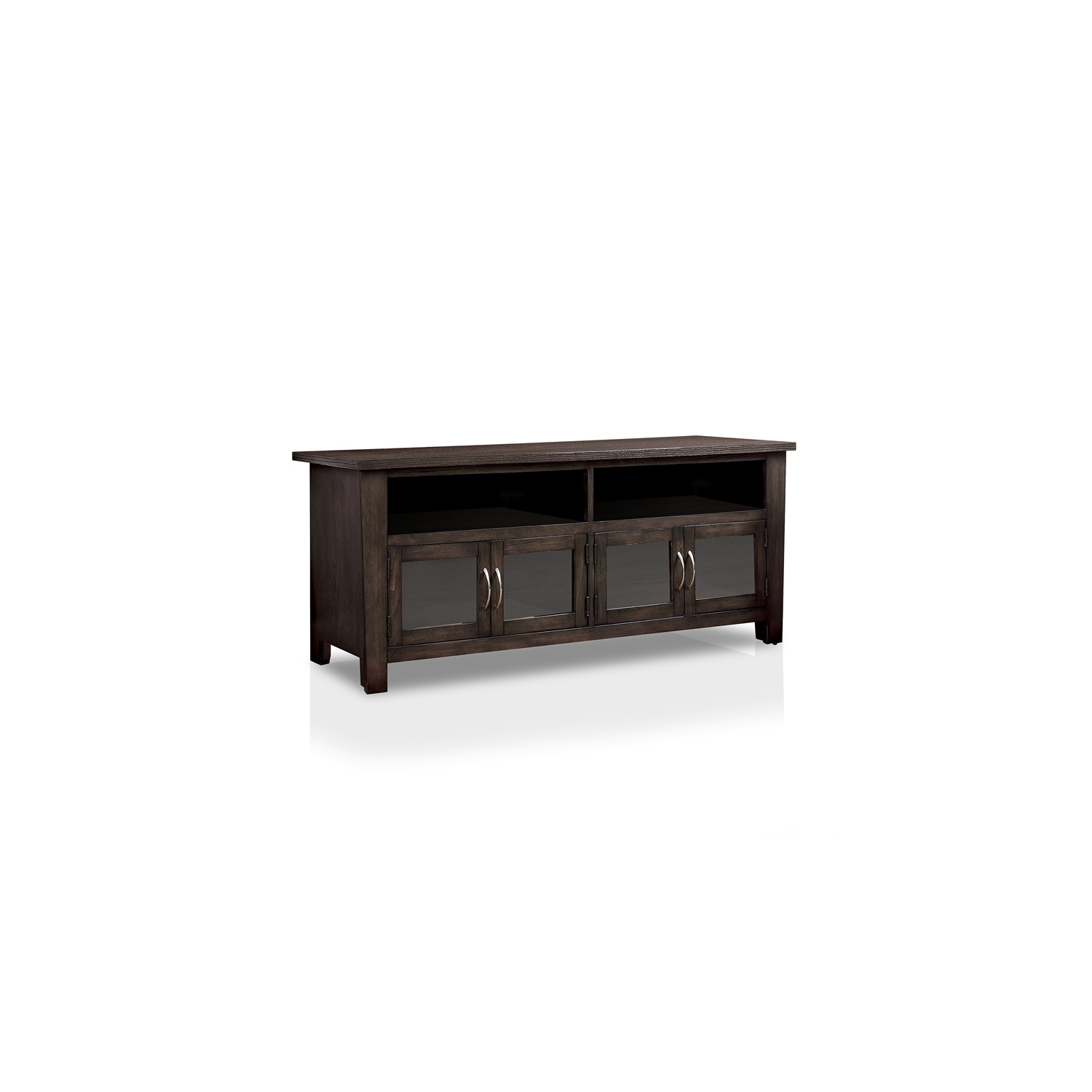 Bowery Hill Transitional Solid Wood 72-Inch TV Stand in Gray