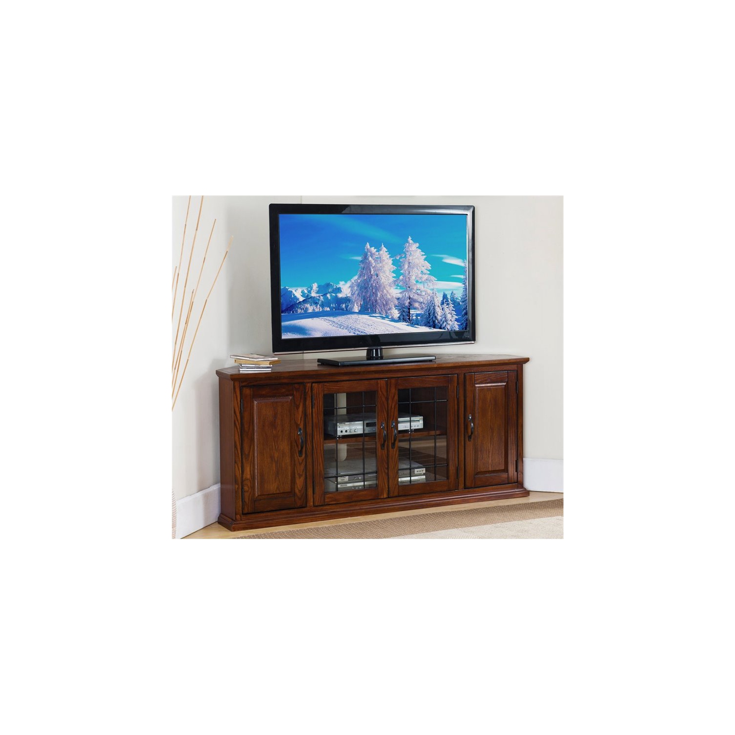 Bowery Hill 60" TV Stand in Burnished Oak