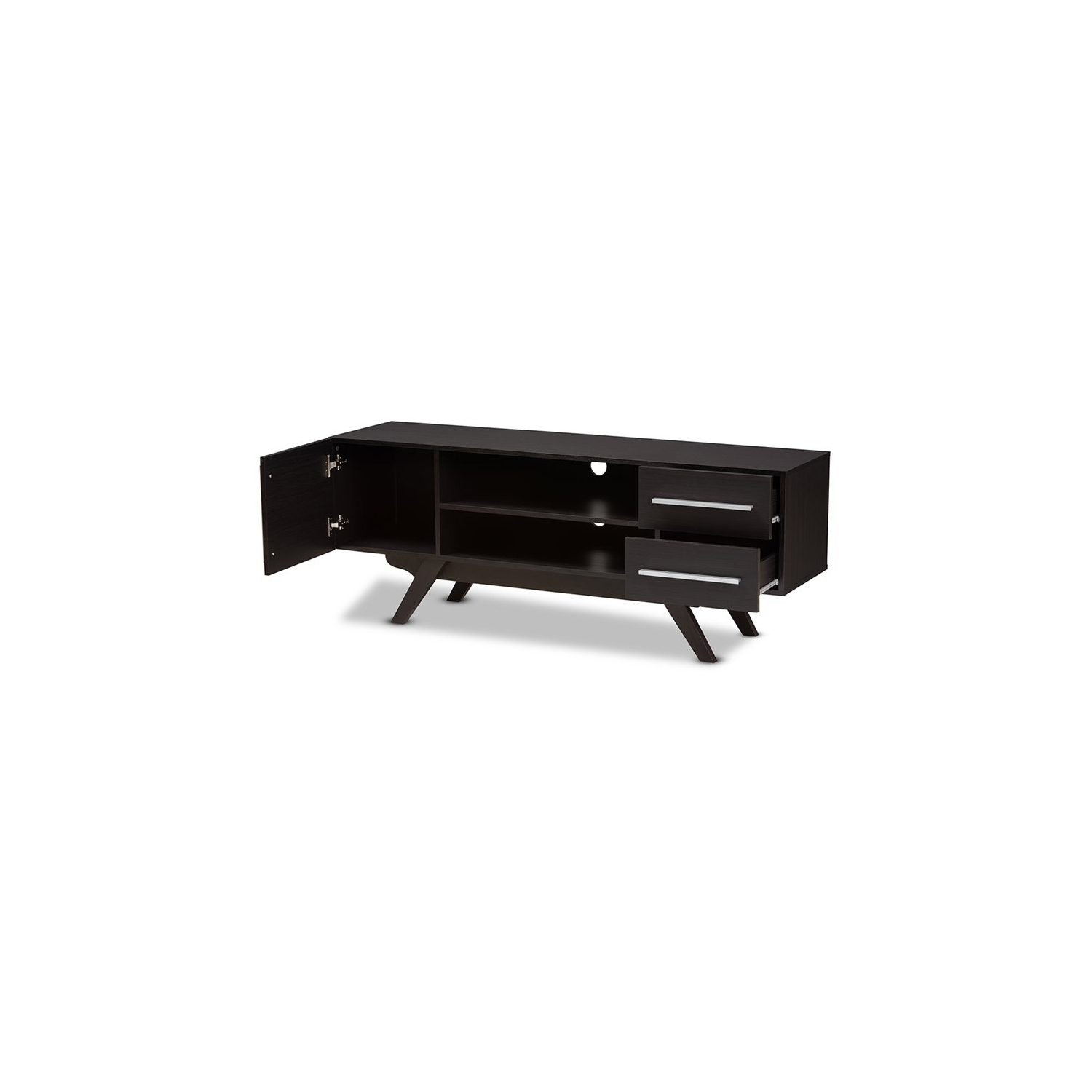 Baxton Studio Ashfield 60" TV Stand in Dark Brown