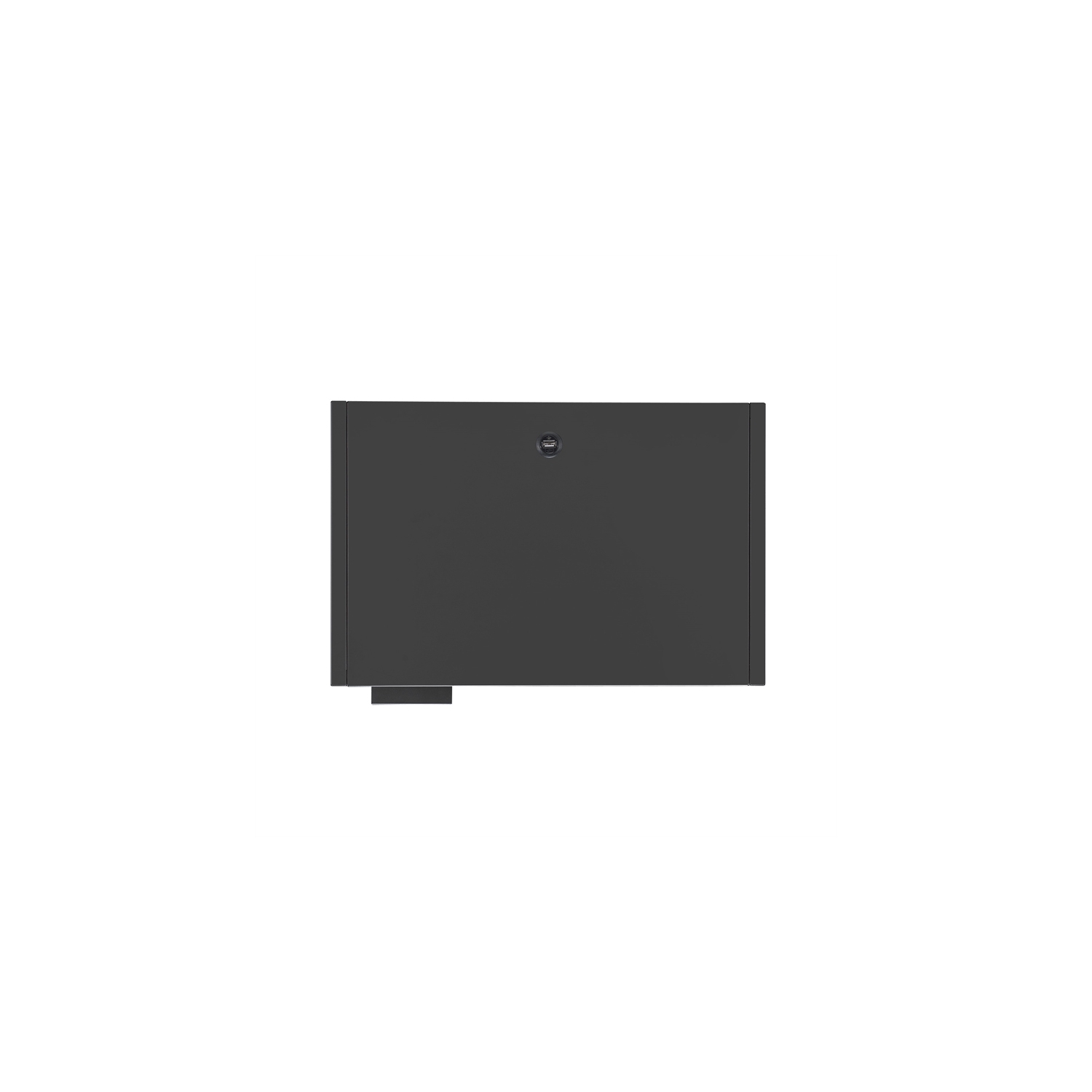 Bowery Hill Open Metal Shelf Nightstand with USB Port in Gray