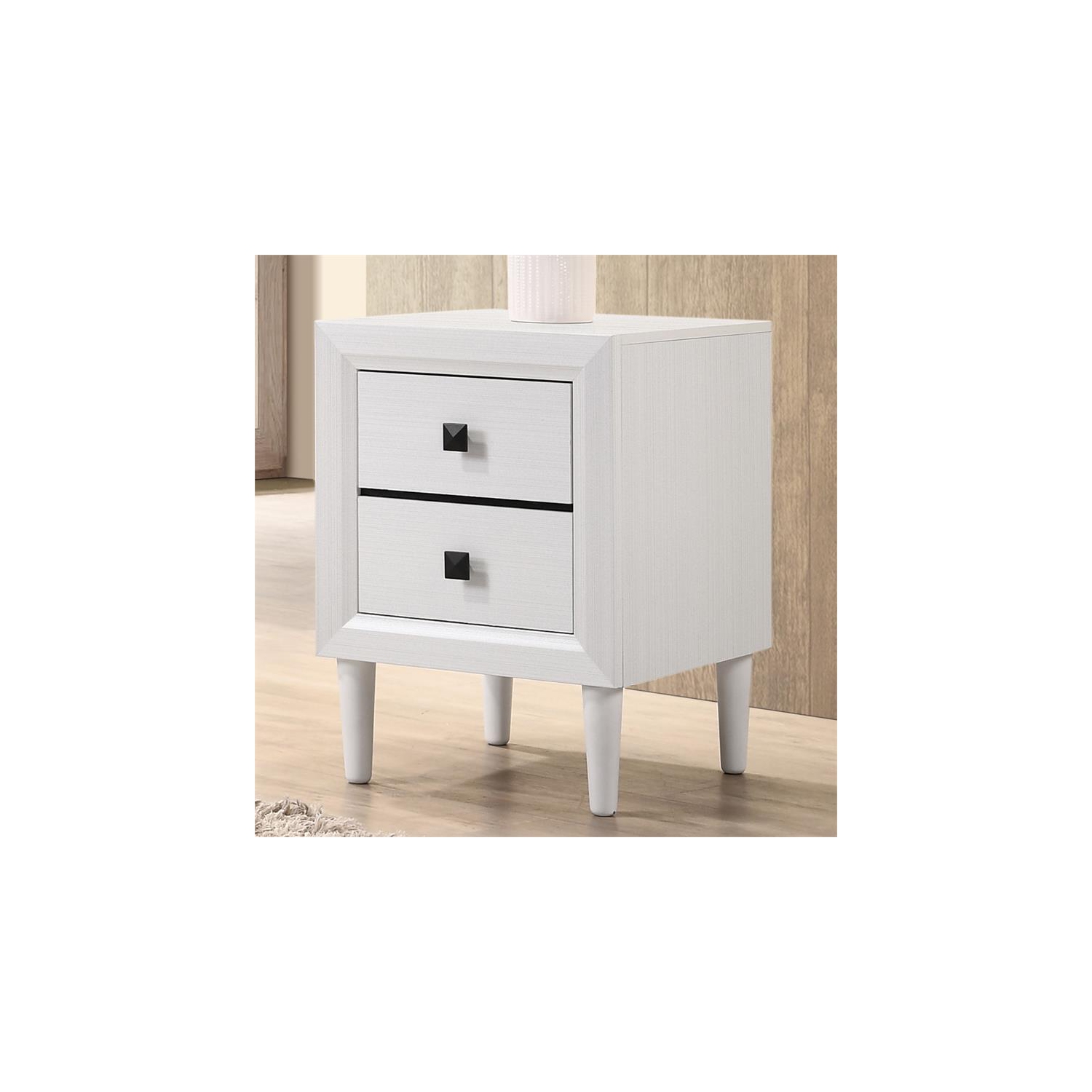 Furniture of America Hetter Transitional Wood 2-Drawer Nightstand in White