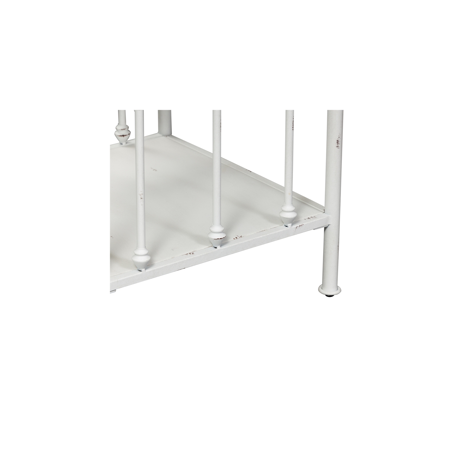 Vintage Series Metal Open Night Stand - Antique White