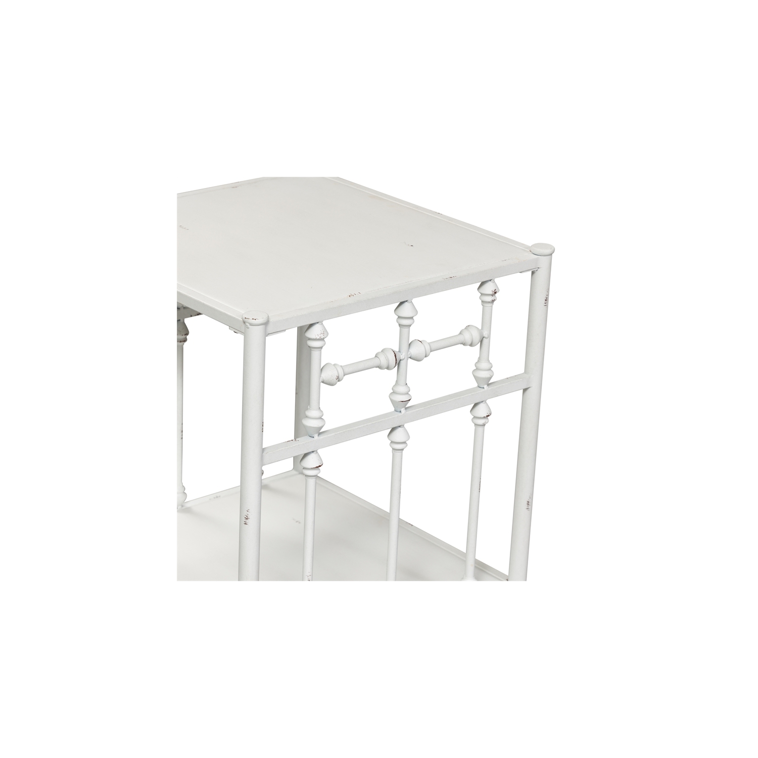 Vintage Series Metal Open Night Stand - Antique White