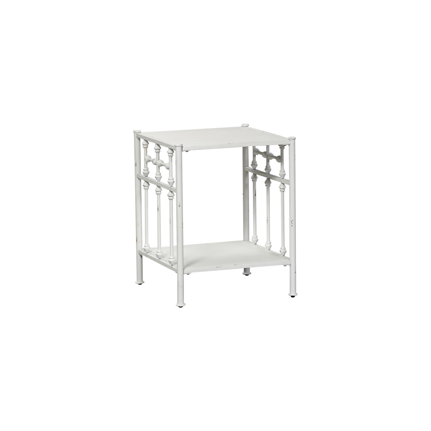 Vintage Series Metal Open Night Stand - Antique White