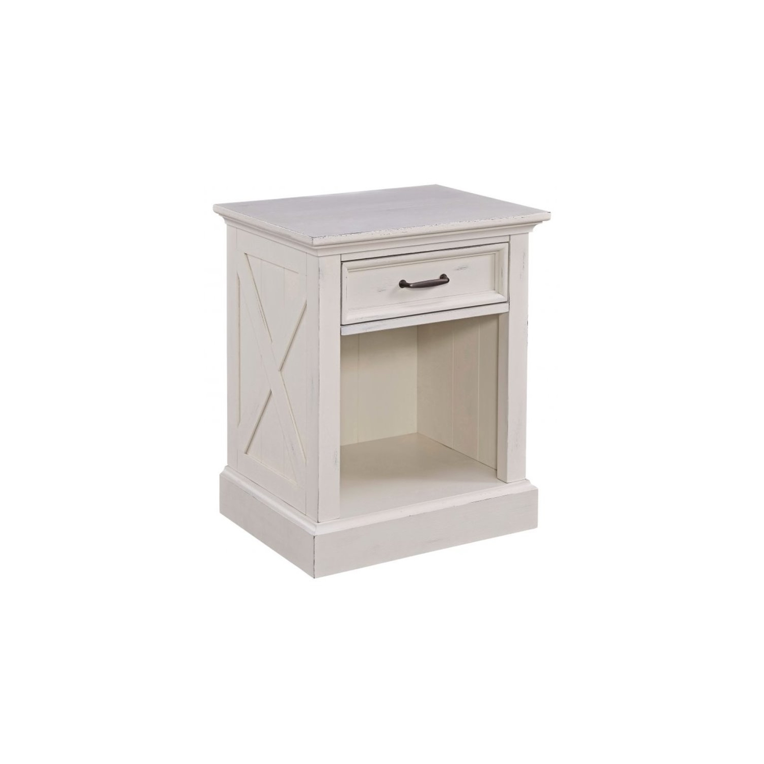 Table de chevet rustique Pemberly Row, blanc