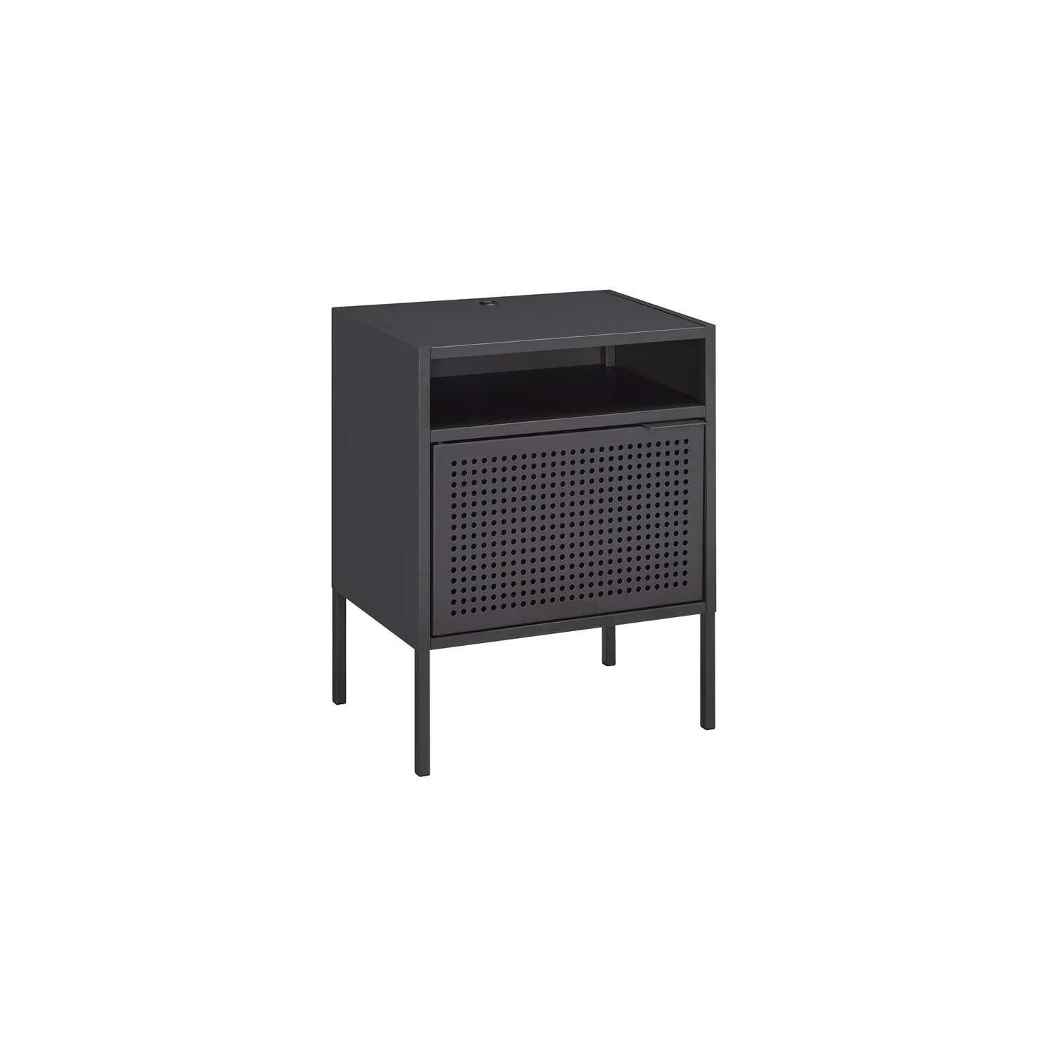 Table de chevet en métal Gemma de Picket House Furnishings avec port USB - Gris