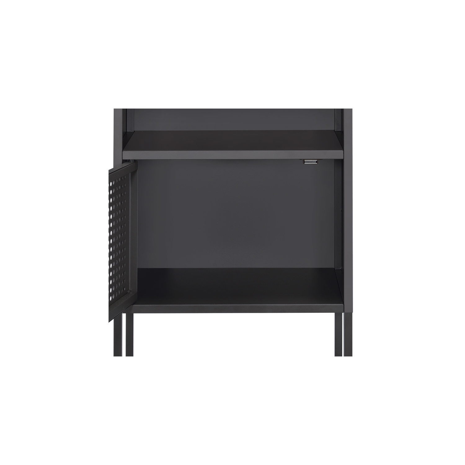 Table de chevet en métal Gemma de Picket House Furnishings avec port USB - Gris