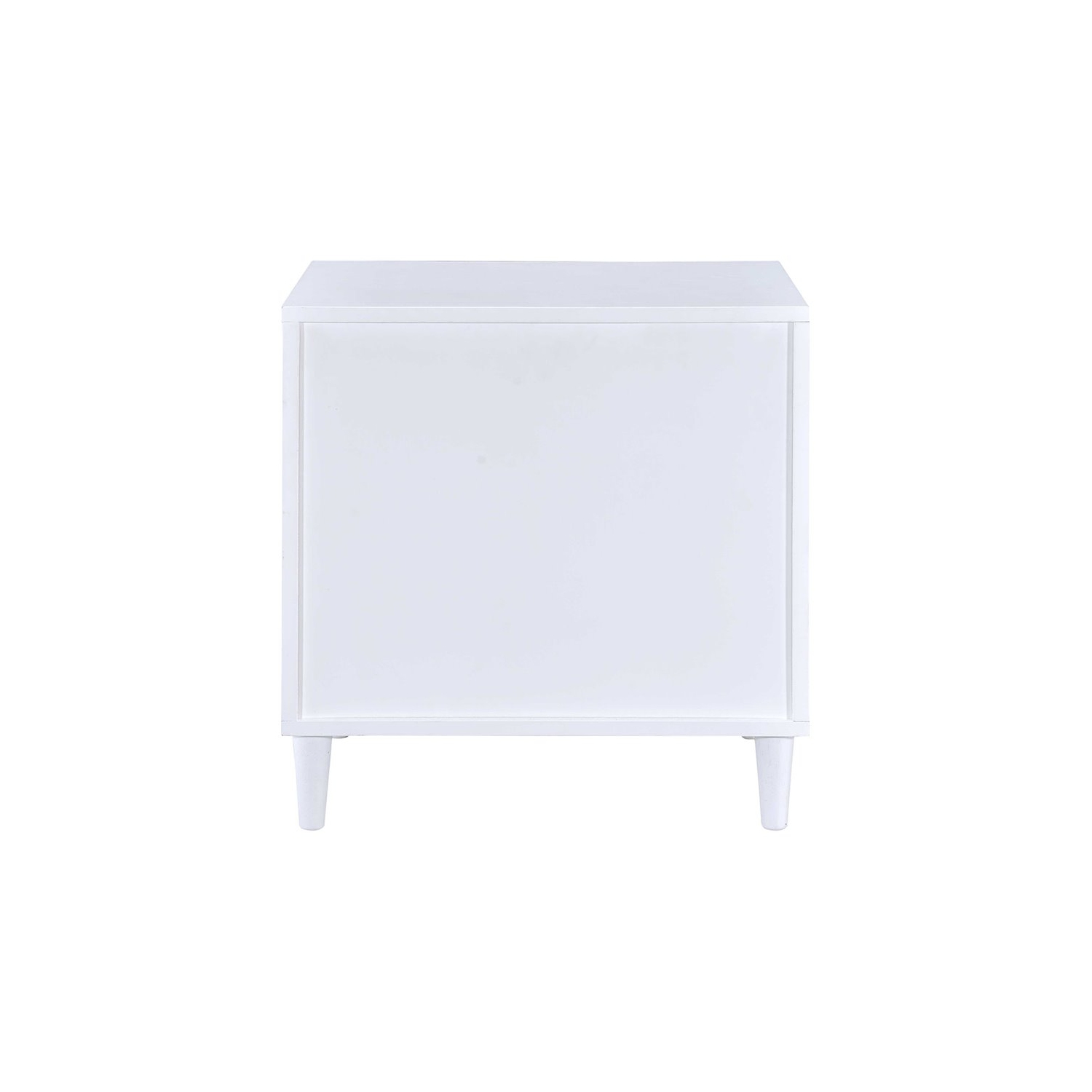 Bowery Hill Contemporary 3 Drawer Nightstand in White and Weathered Oak