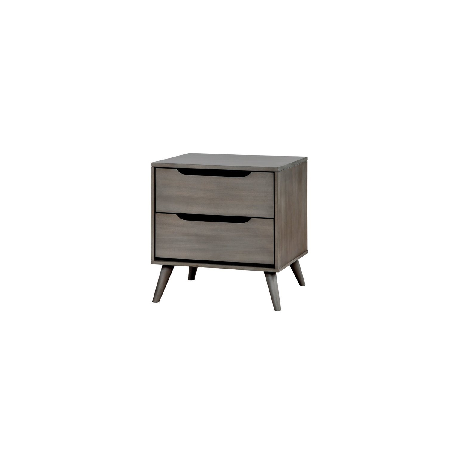 Bowery Hill 2 Drawer Nightstand in Gray