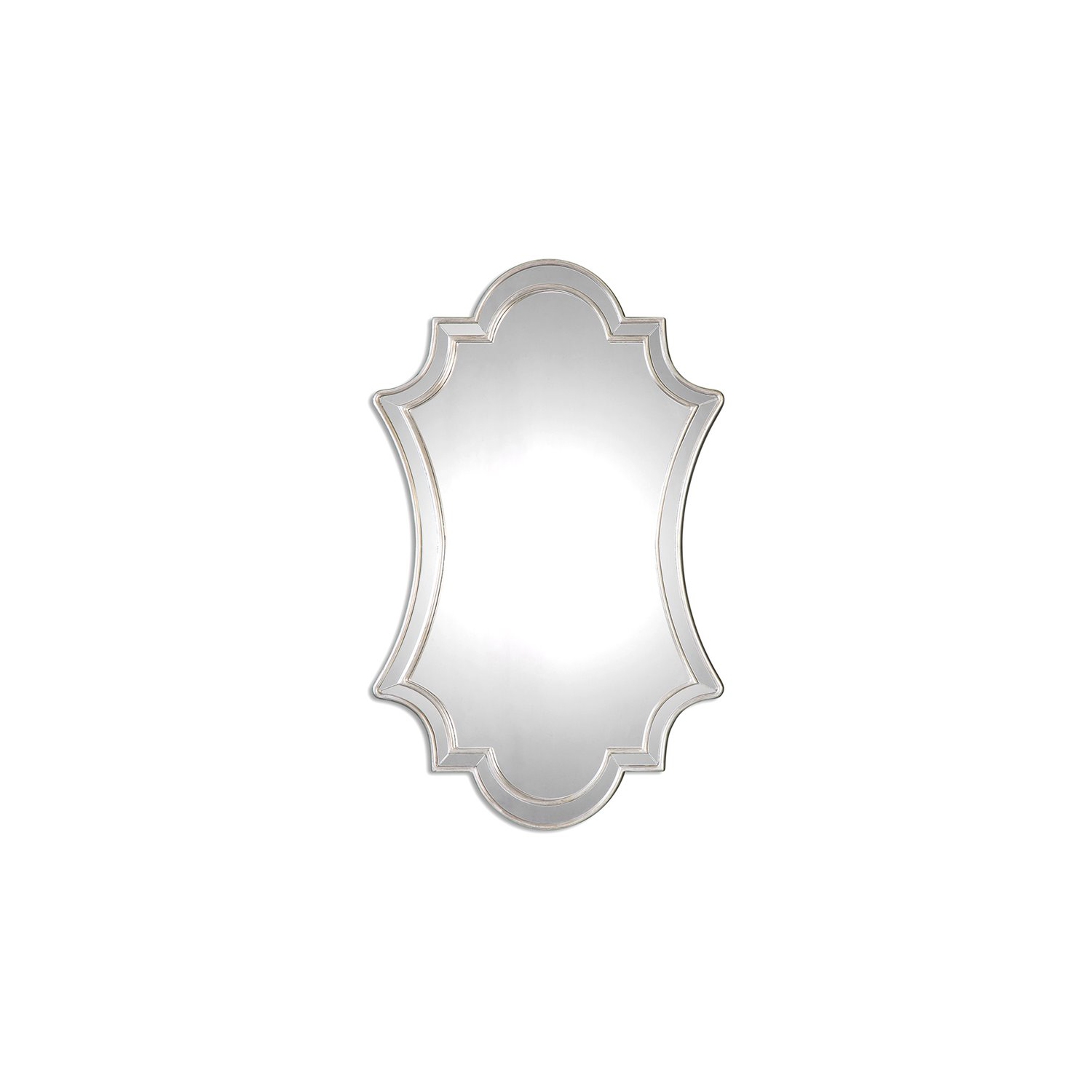 Bowery Hill Contemporary Antiqued Silver Wall Mirror