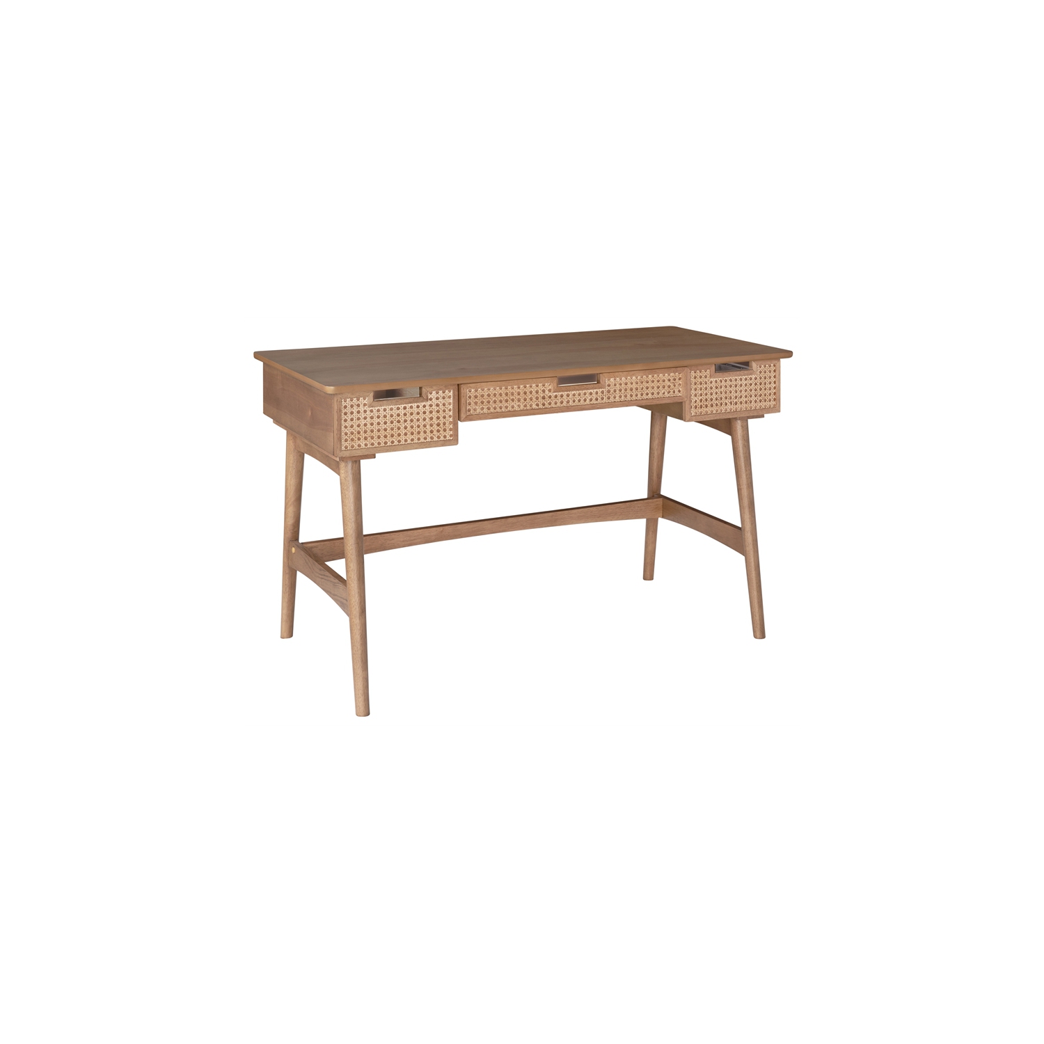 Riverbay Furniture Rattan Wood Desk in Natural