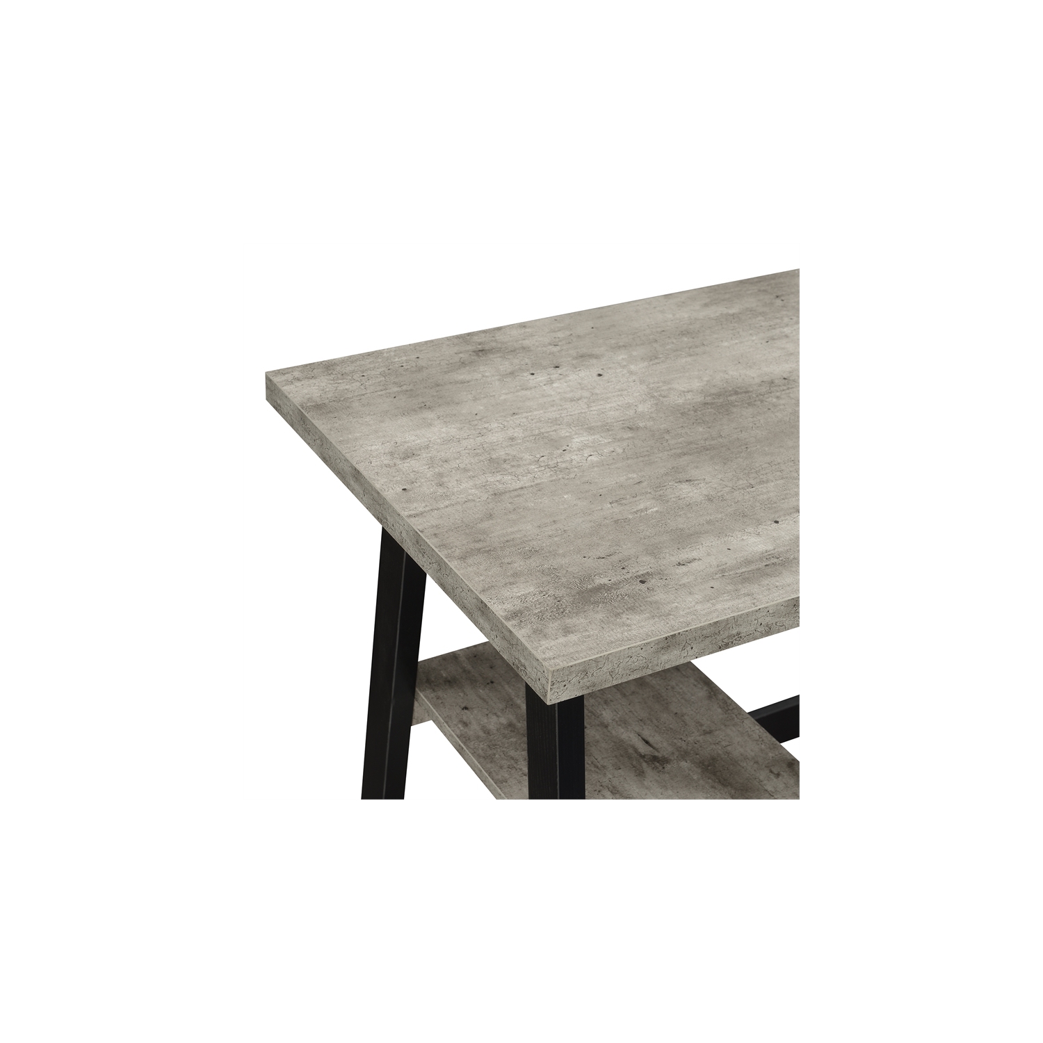 Designs2Go Trestle Desk with Shelves in Gray Faux Birch Wood Finish