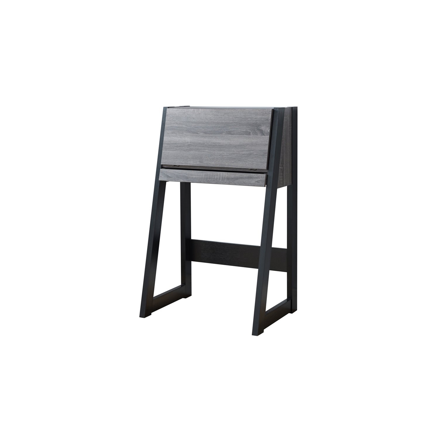 Furniture of America Gase Wood Fold Down Desk in Distressed Gray and Black