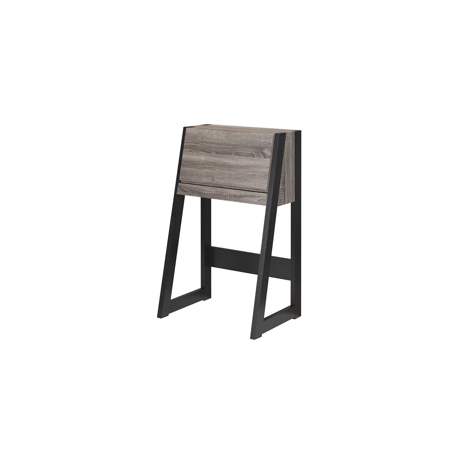 Furniture of America Gase Wood Fold Down Desk in Distressed Gray and Black