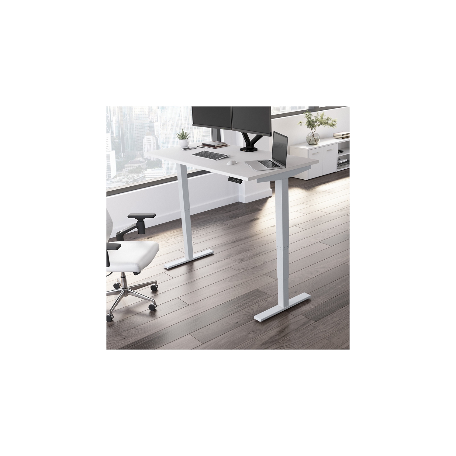 Move 40 Series 60W Height Adjustable Desk in White - Engineered Wood
