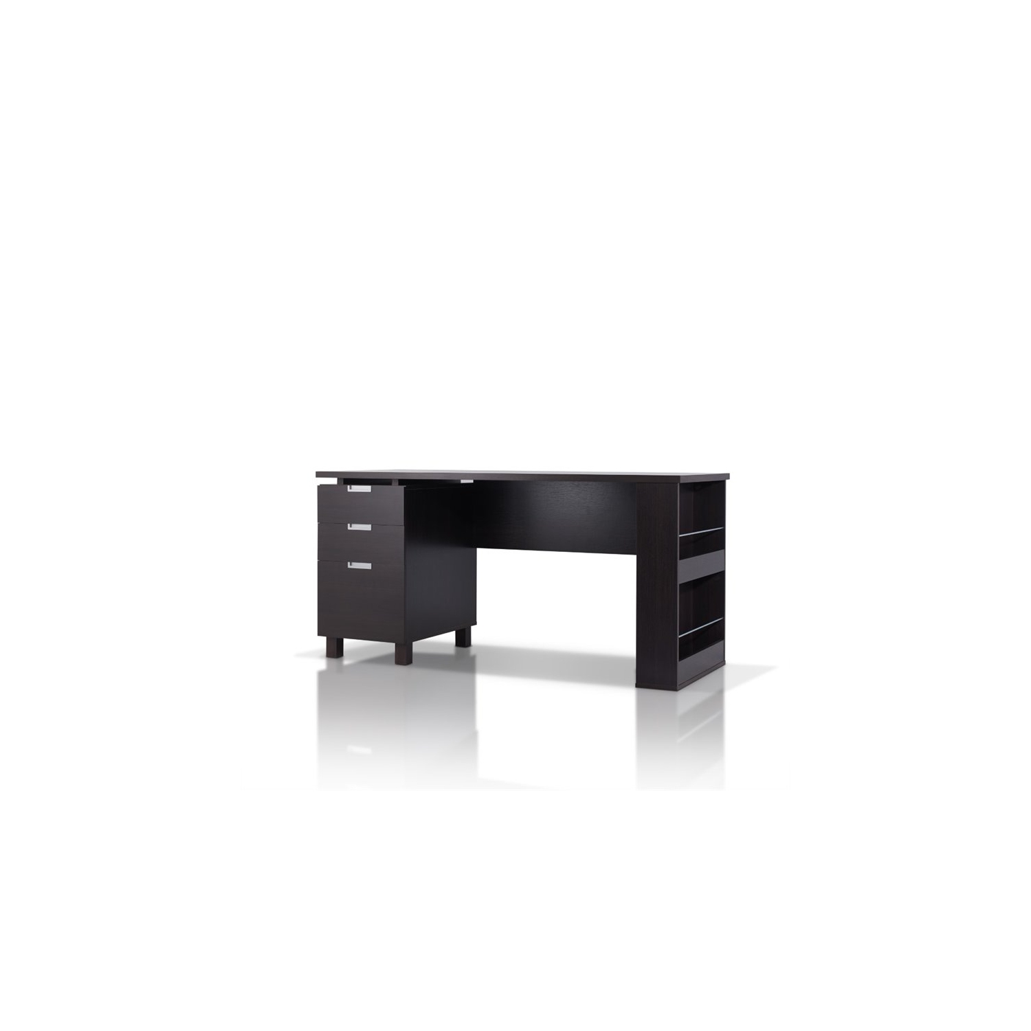 Furniture of America Nickolas Modern Wood 3-Drawer Office Desk in Espresso