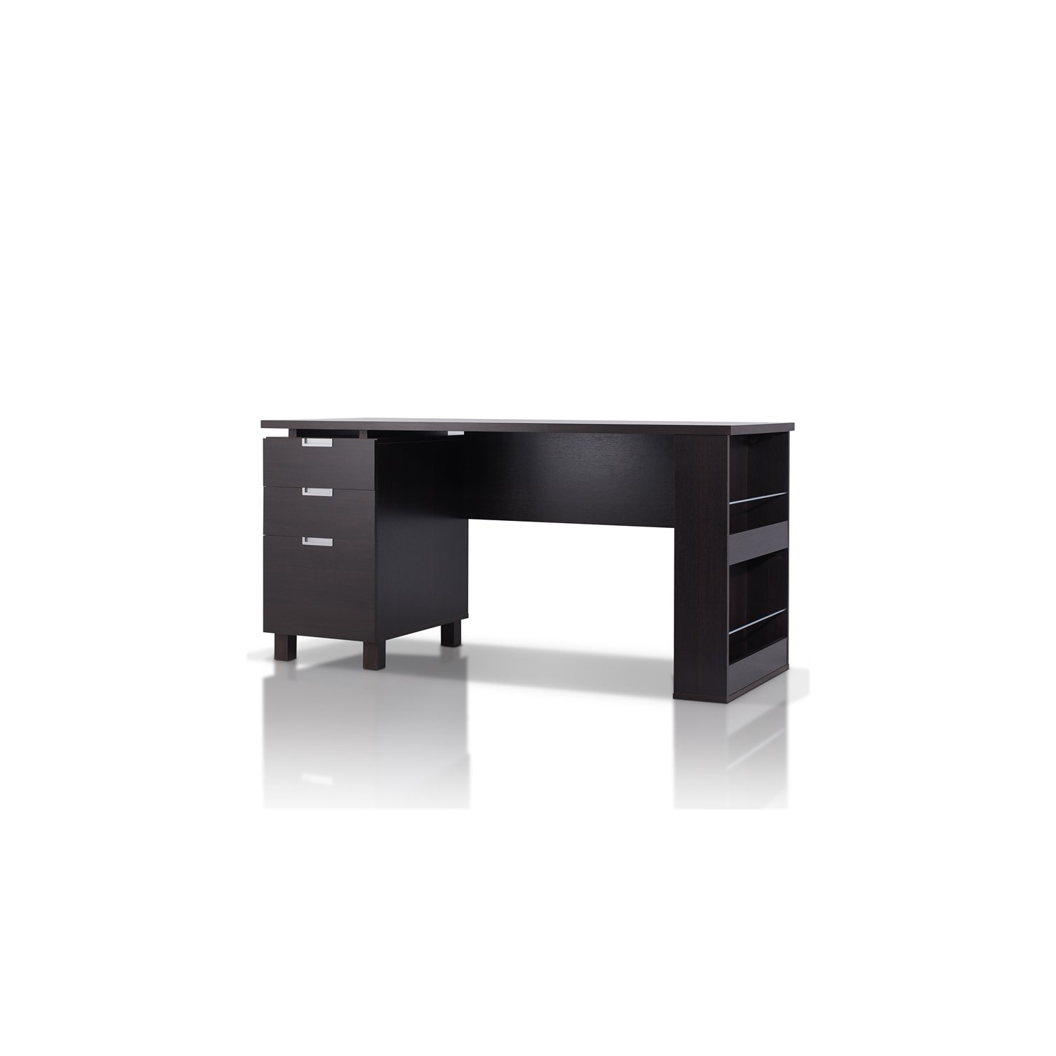 Furniture of America Nickolas Modern Wood 3-Drawer Office Desk in Espresso