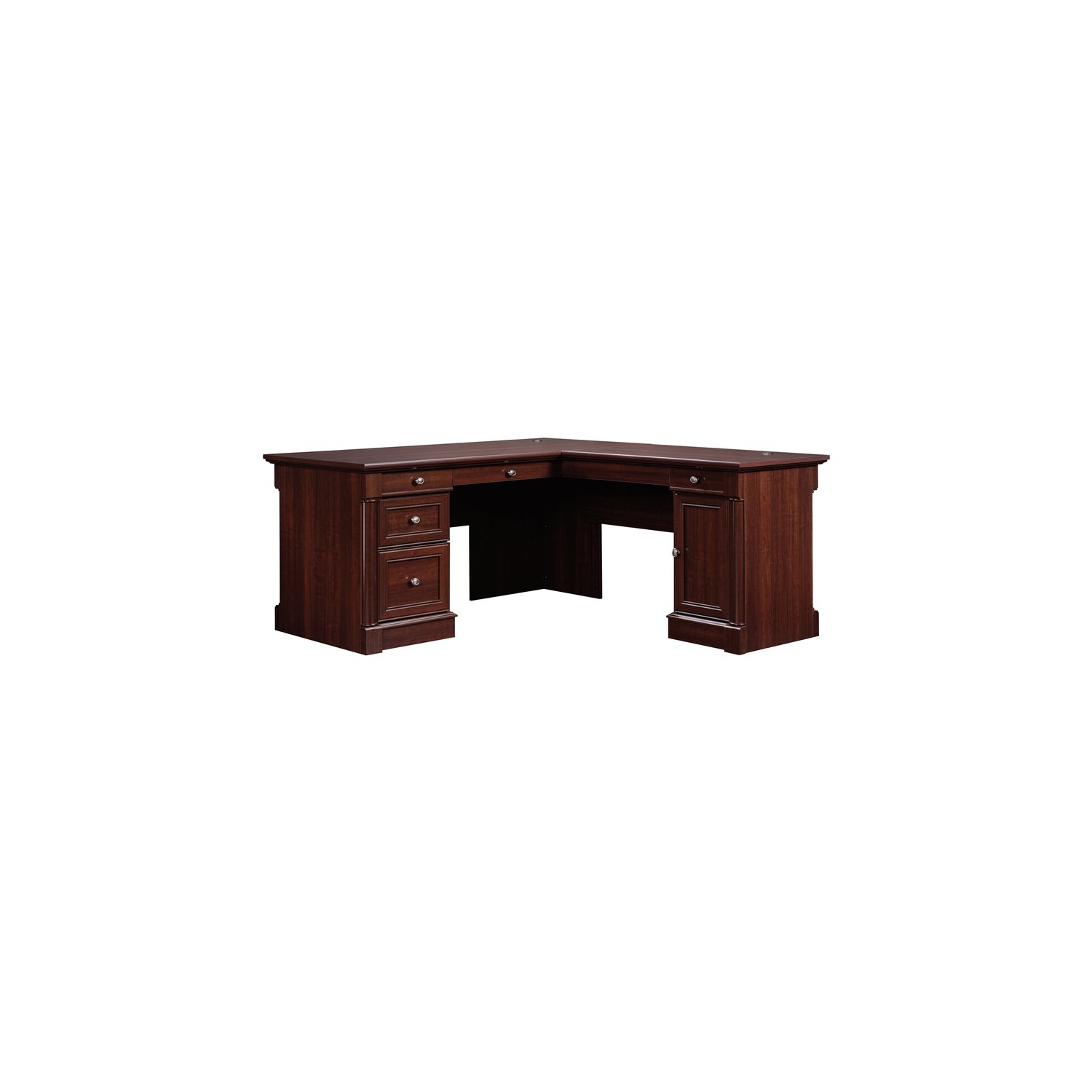 Sauder Palladia Contemporary Wood L-Shape Computer Desk in Select Cherry