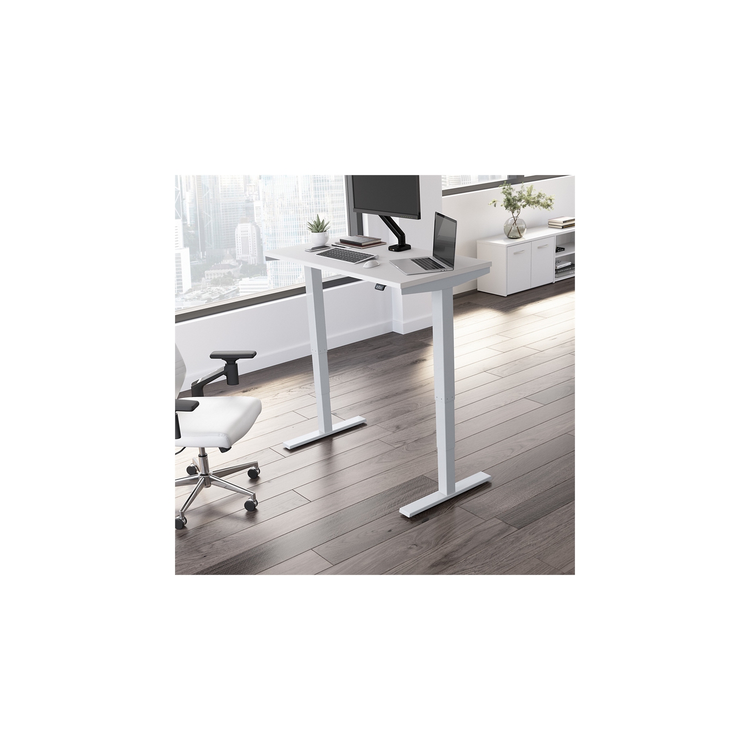 Move 40 Series 48W Height Adjustable Desk in White - Engineered Wood