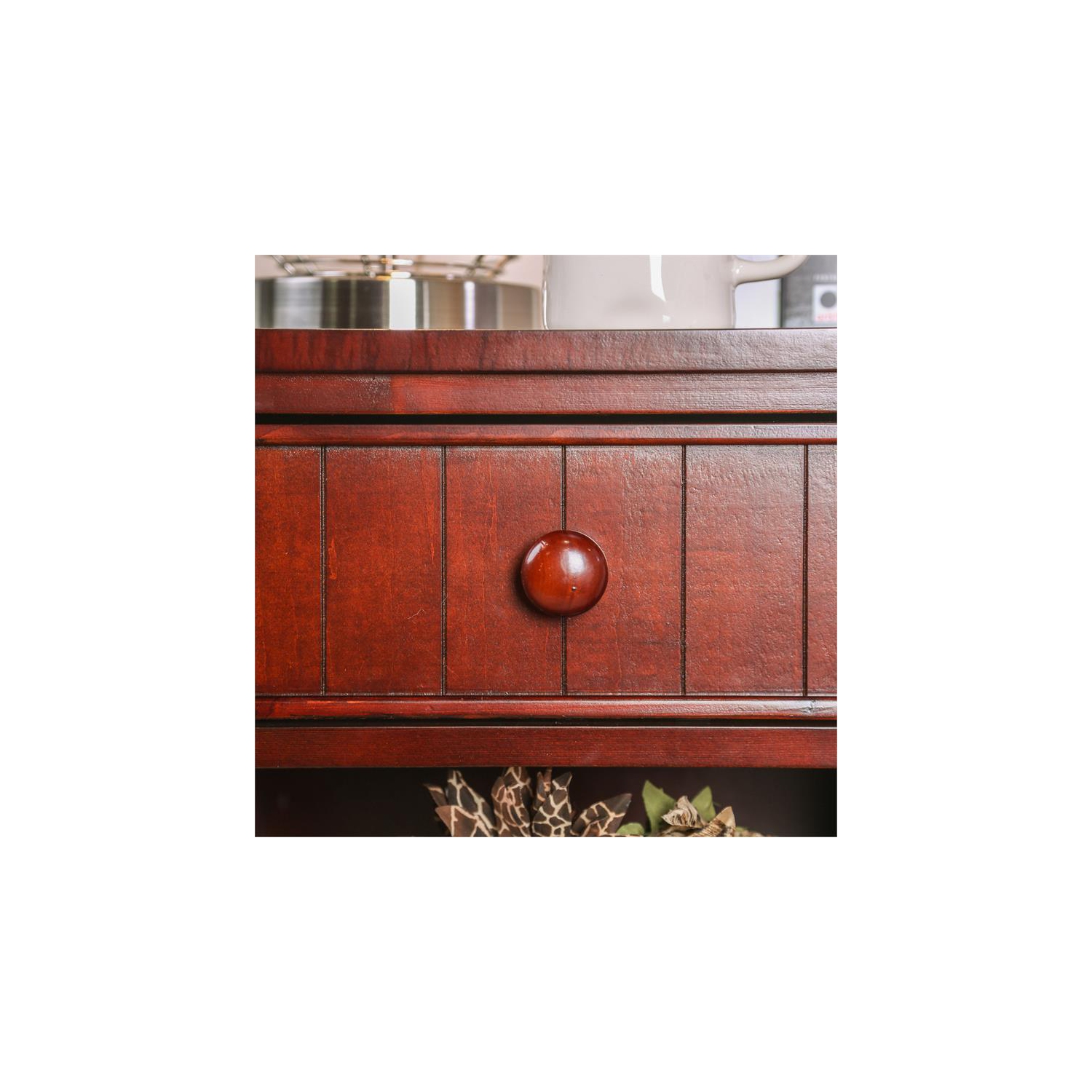 Furniture of America Dimanche Solid Wood 1-Drawer Nightstand in Cherry