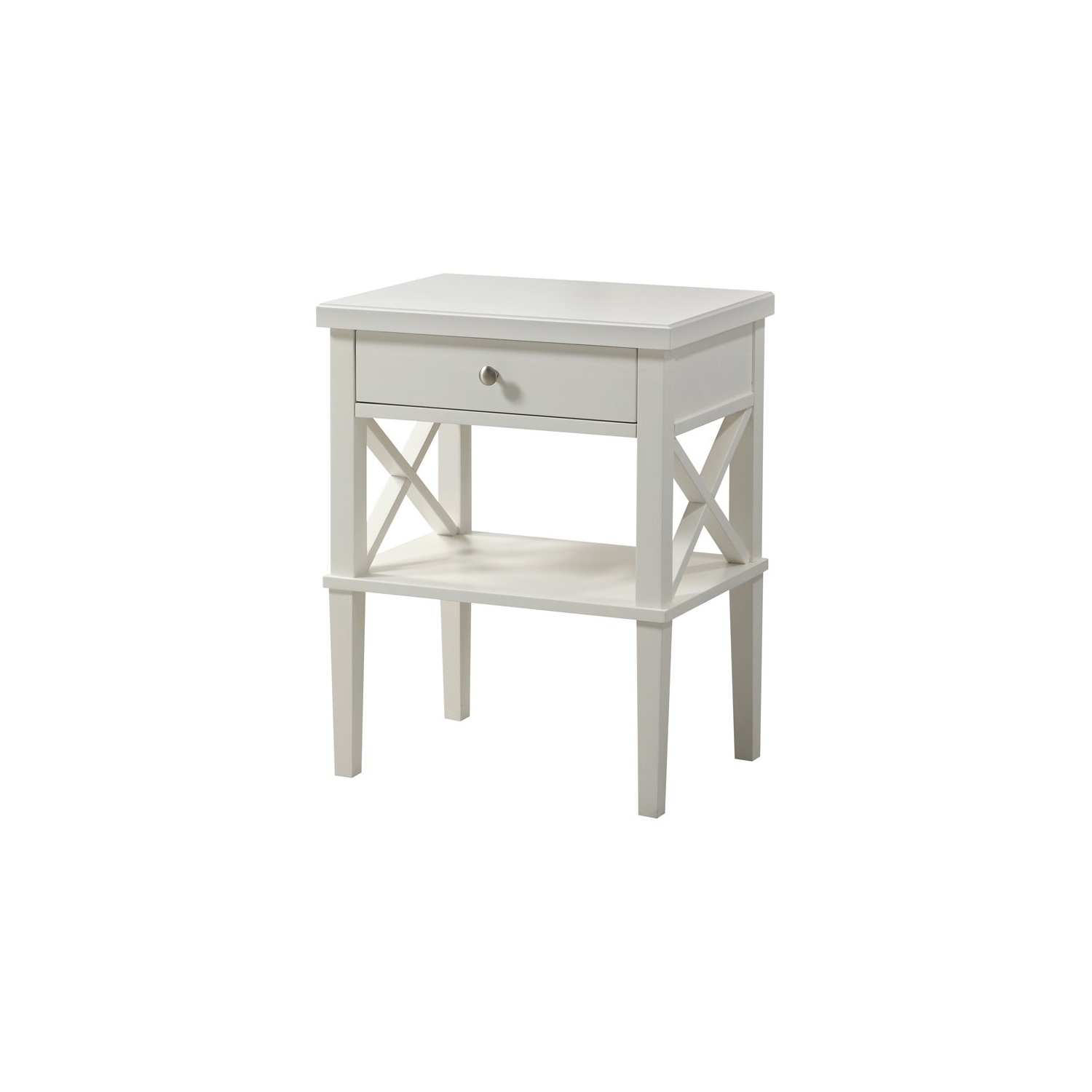Bowery Hill Contemporary Wood Nightstand in White