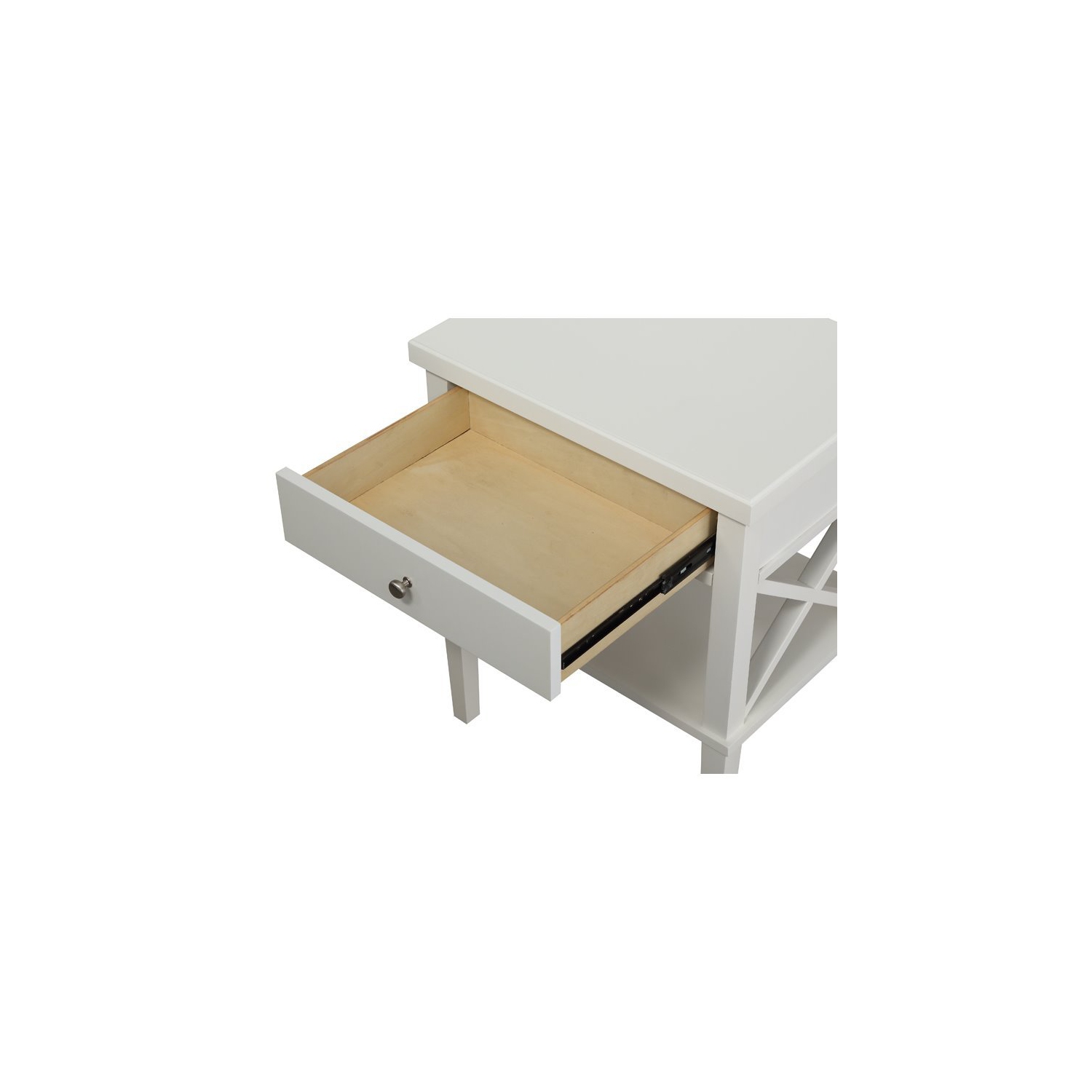 Bowery Hill Contemporary Wood Nightstand in White