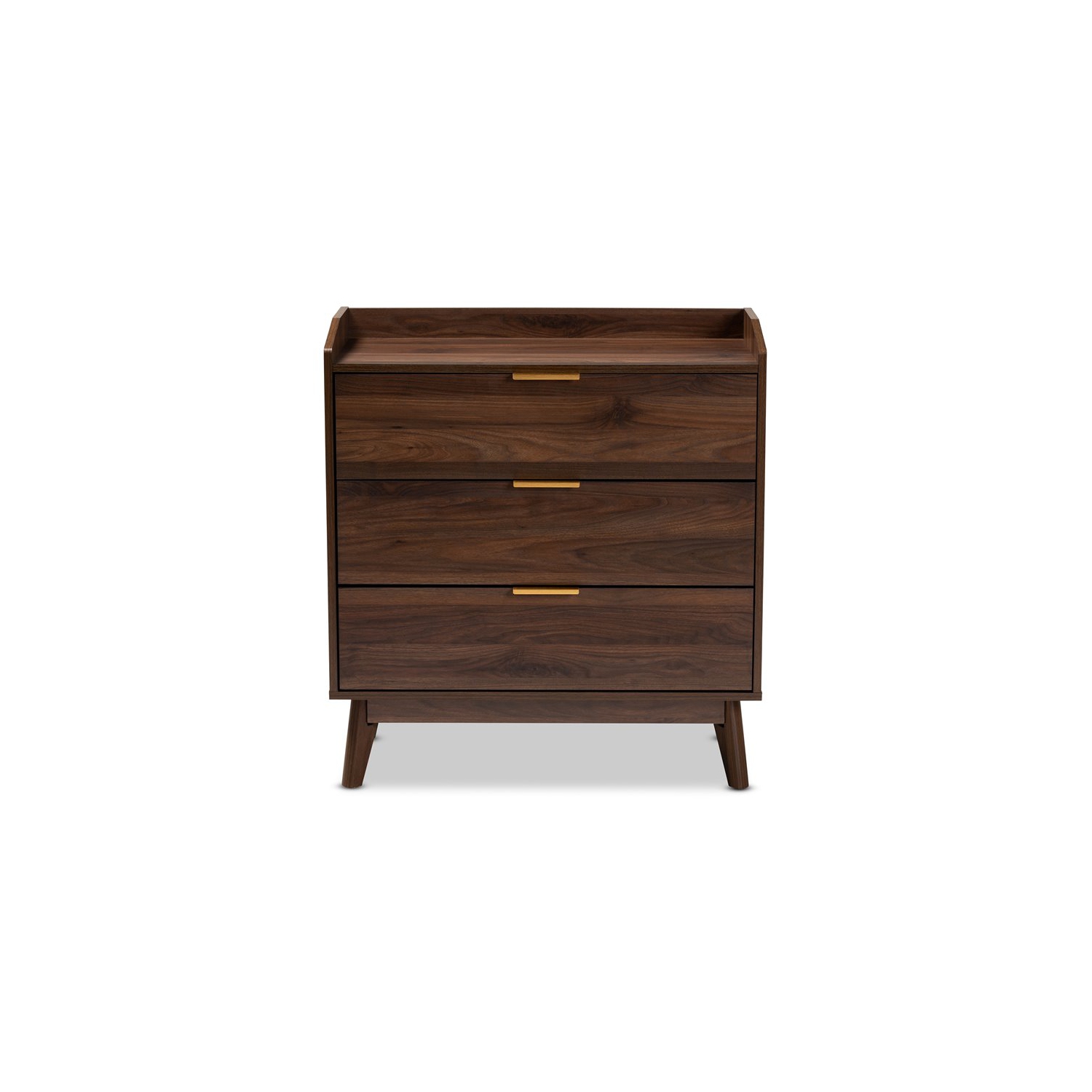 Bowery Hill Walnut Brown Finished 3-Drawer Wood Chest