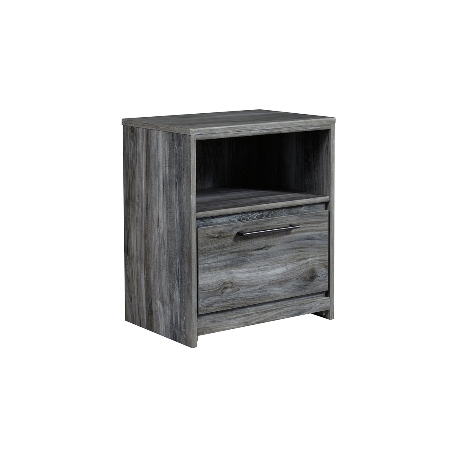 Bowery Hill 1 Drawer Nightstand with USB Ports in Gray