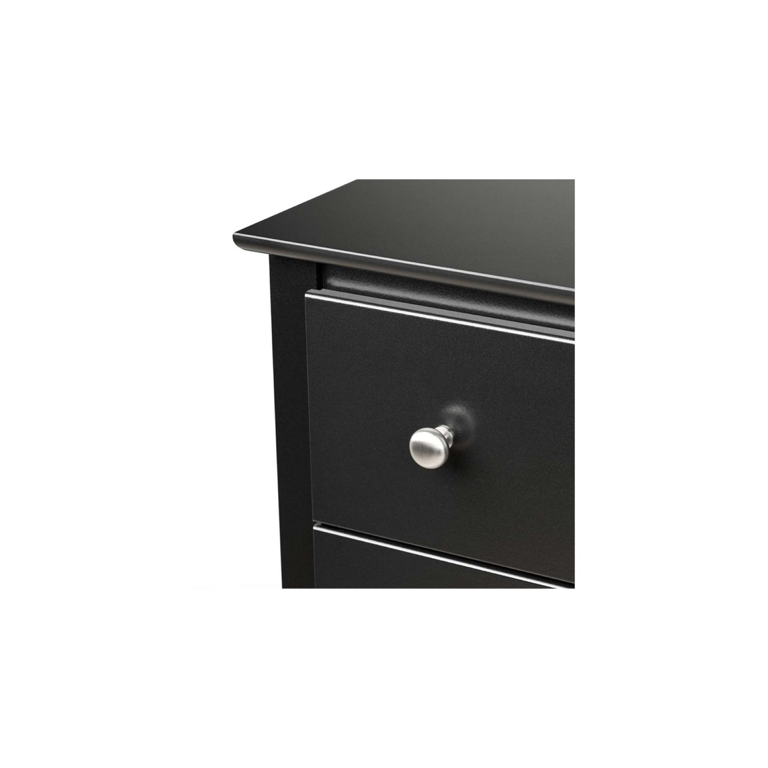 Wright Home Mid-Century Wood 3 Drawer Nightstand in Black