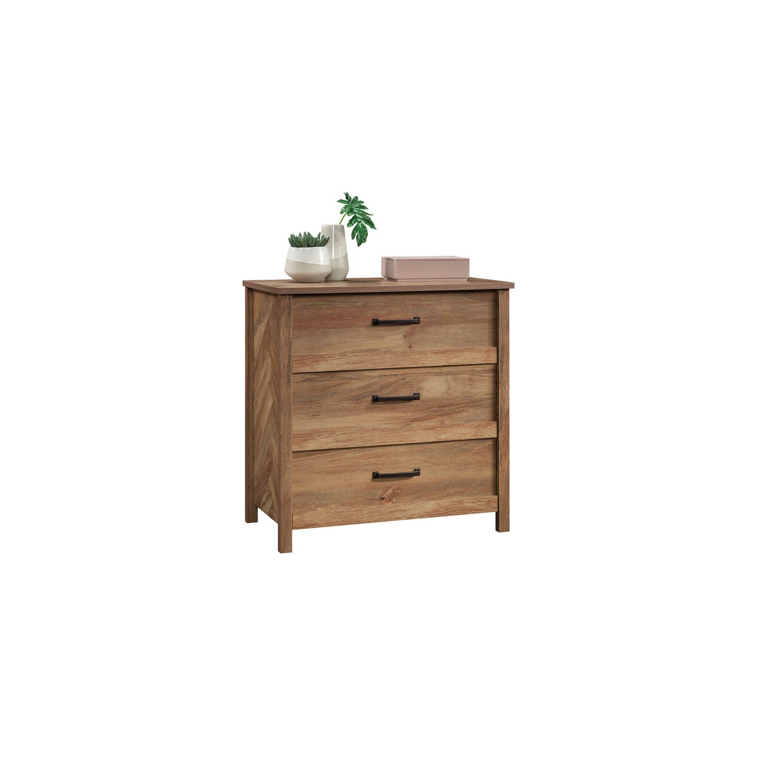 Sauder Cannery Bridge Engineered Wood 3-Drawer Chest in Sindoori Mango