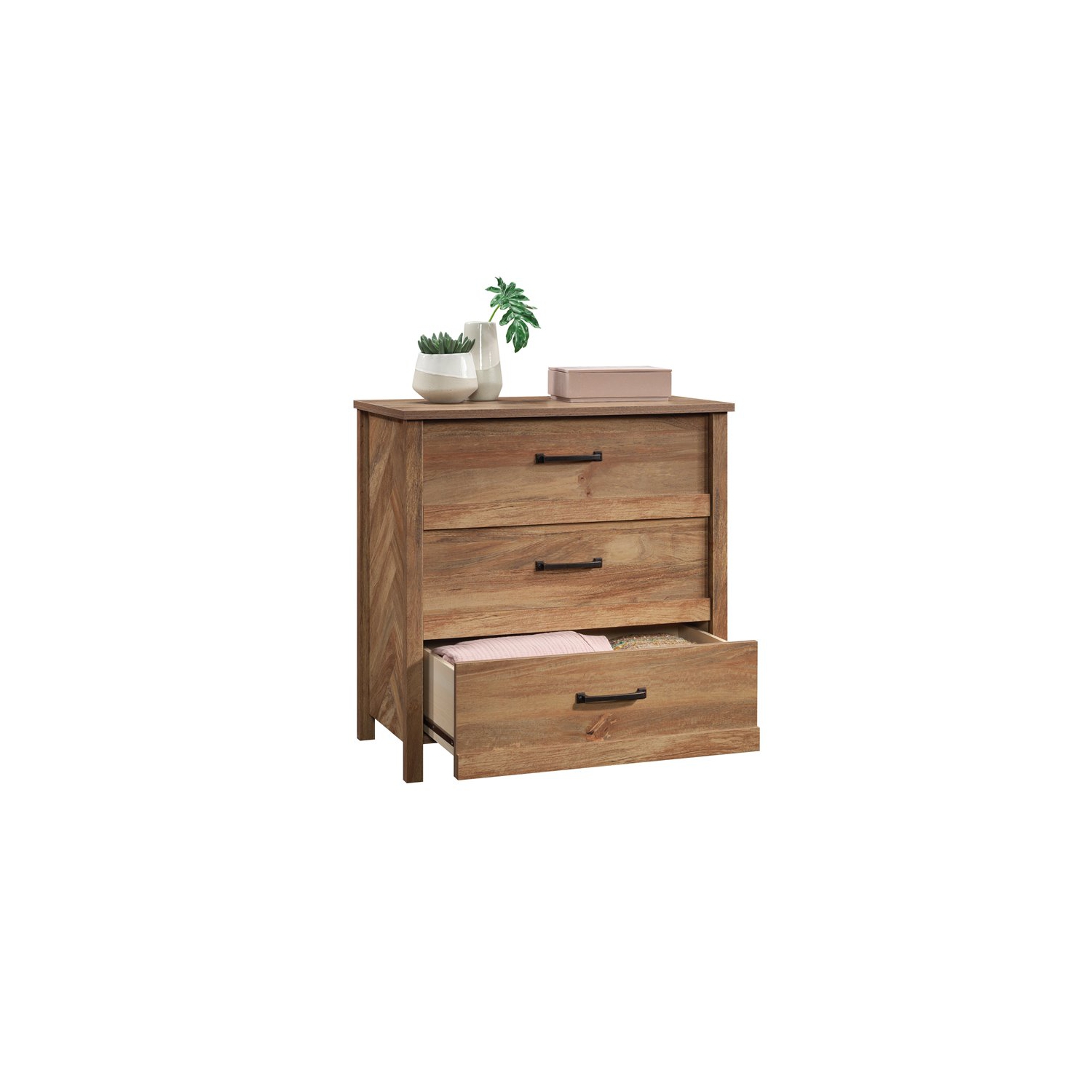 Sauder Cannery Bridge Engineered Wood 3-Drawer Chest in Sindoori Mango