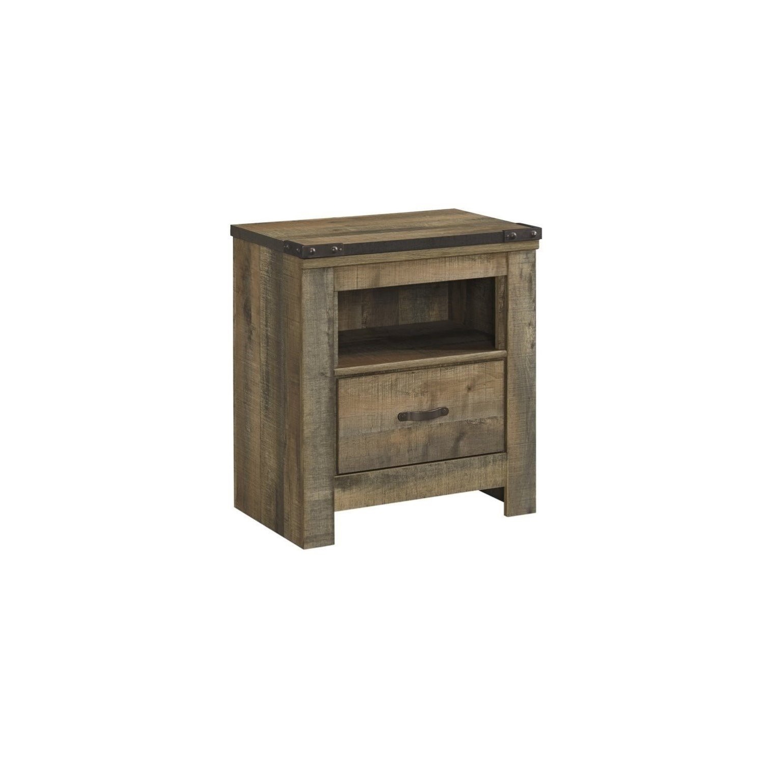 Bowery Hill 1 Drawer Wood Nightstand in Brown