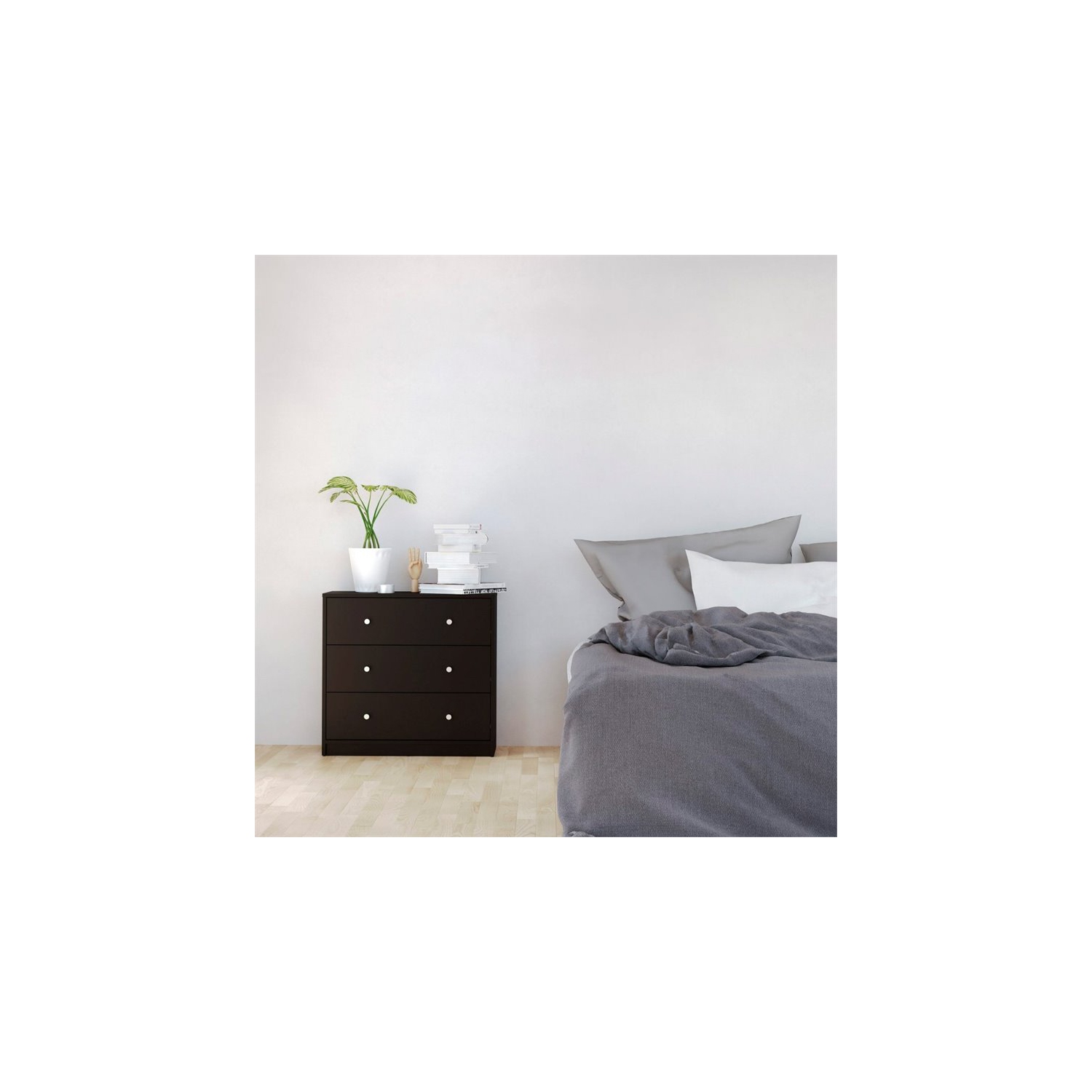 Commode contemporaine à 3 tiroirs Tvilum Portland, noir