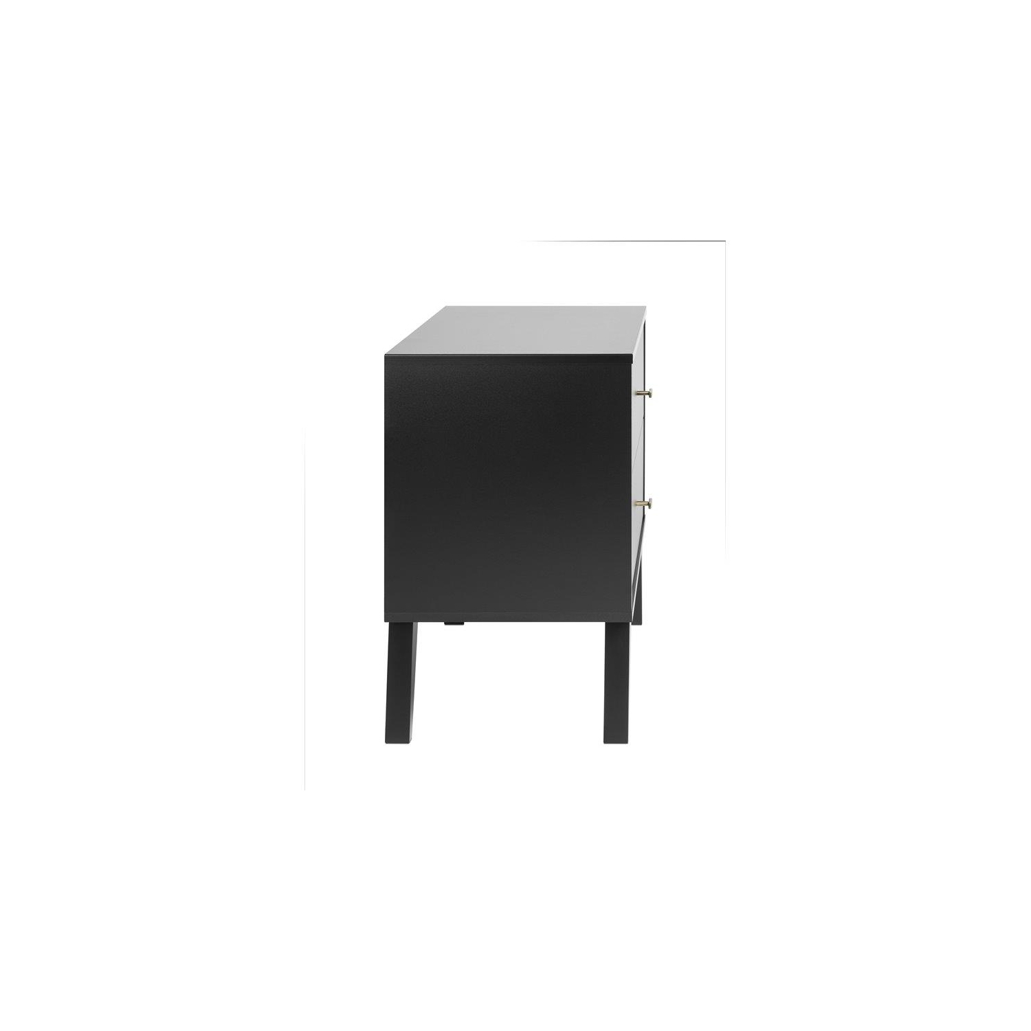 Wright Home Mid-Century Modern Wood 2 Drawer Nightstand in Black