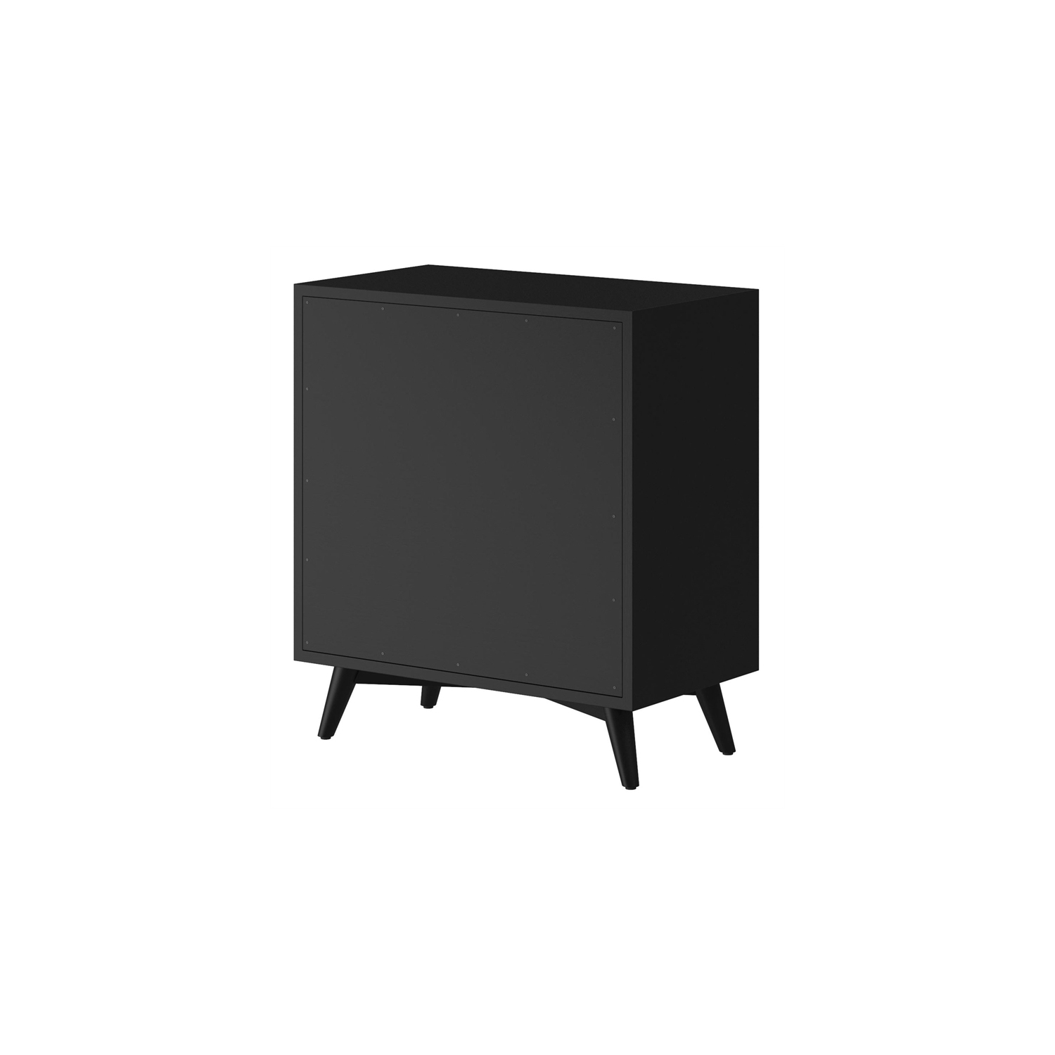 Bowery Hill Mid-Century Mid Century Modern Wood 3 Drawer Small Chest in Black