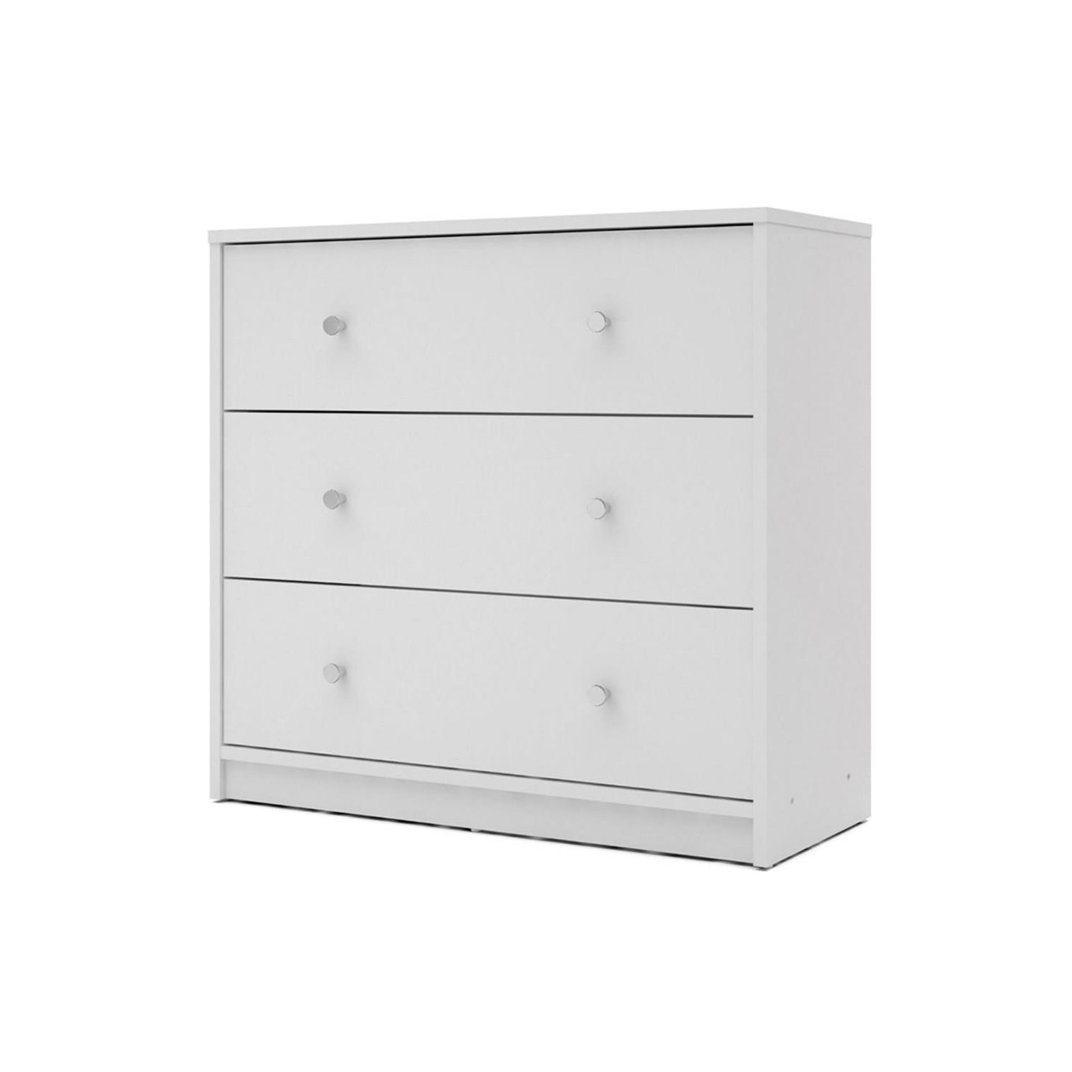 Commode contemporaine à 3 tiroirs Tvilum Portland, blanc