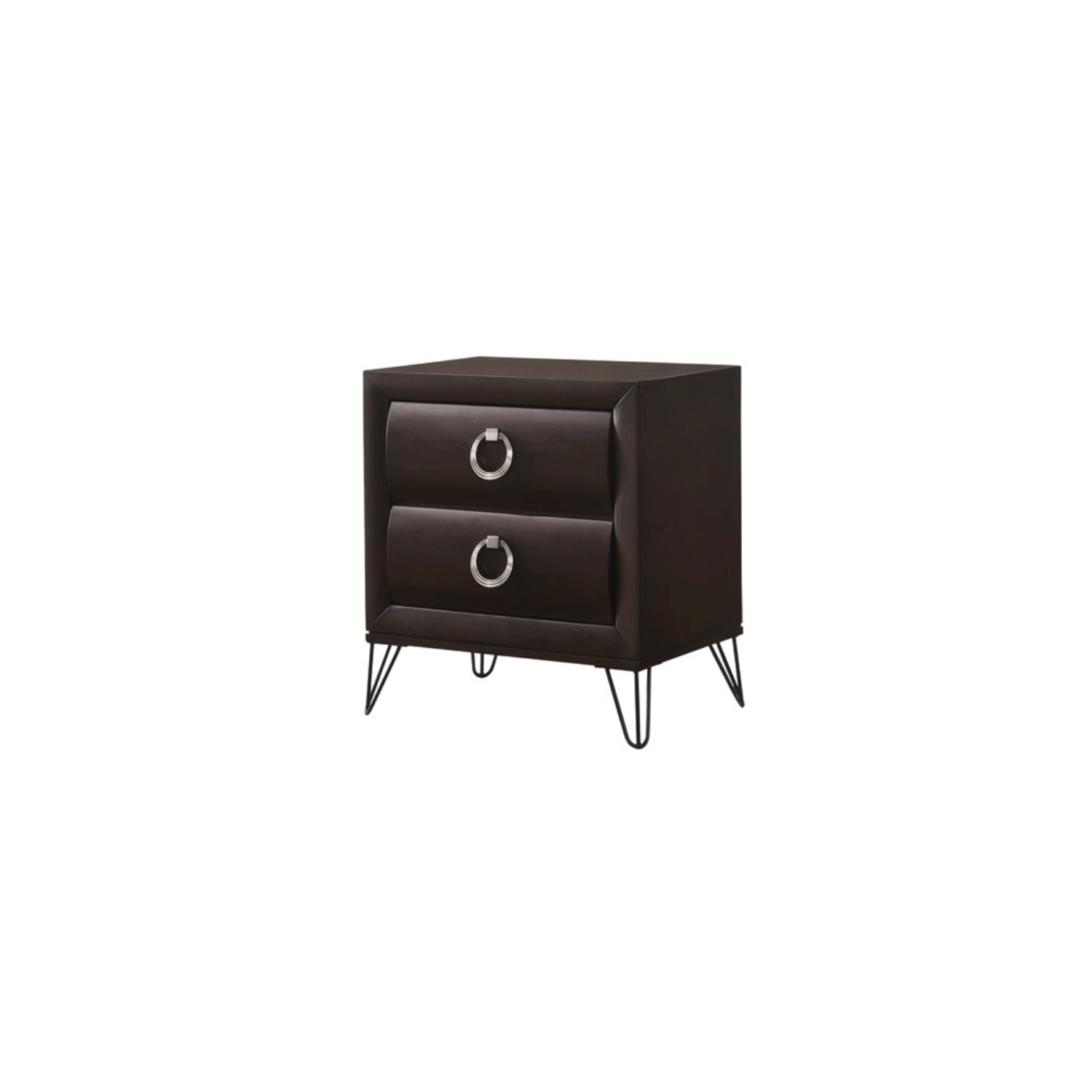 Bowery Hill Transitional 2 Drawer Nightstand in Dark Merlot