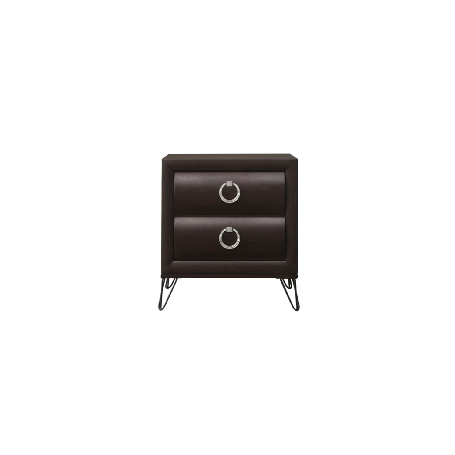 Bowery Hill Transitional 2 Drawer Nightstand in Dark Merlot