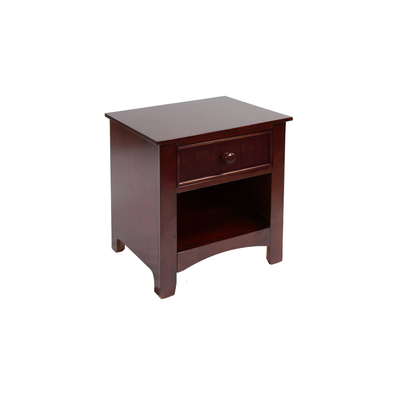 Bowery Hill Solid Wood 1-Drawer Nightstand in Cherry