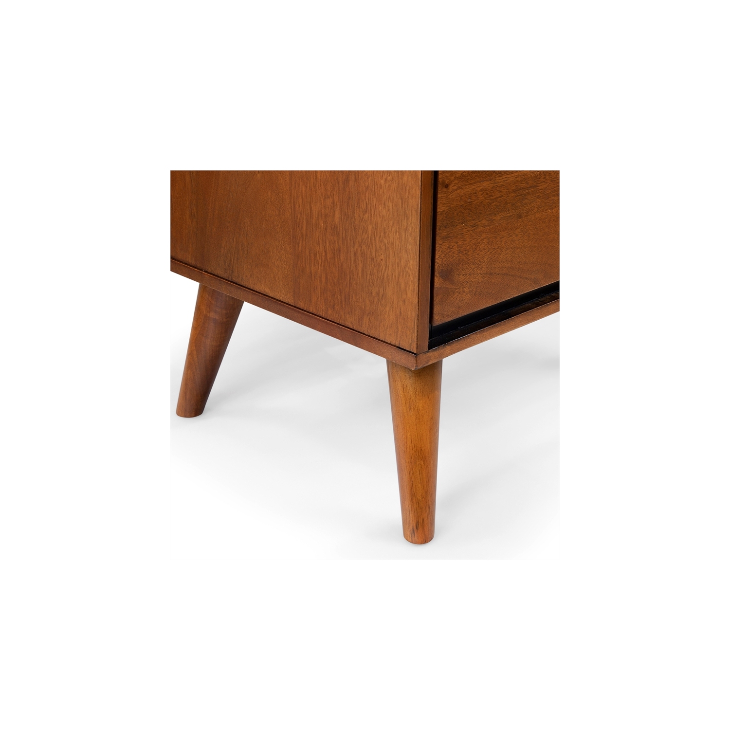Bowery Hill 2-Drawer Mid-Century Solid Wood Nightstand in Oak