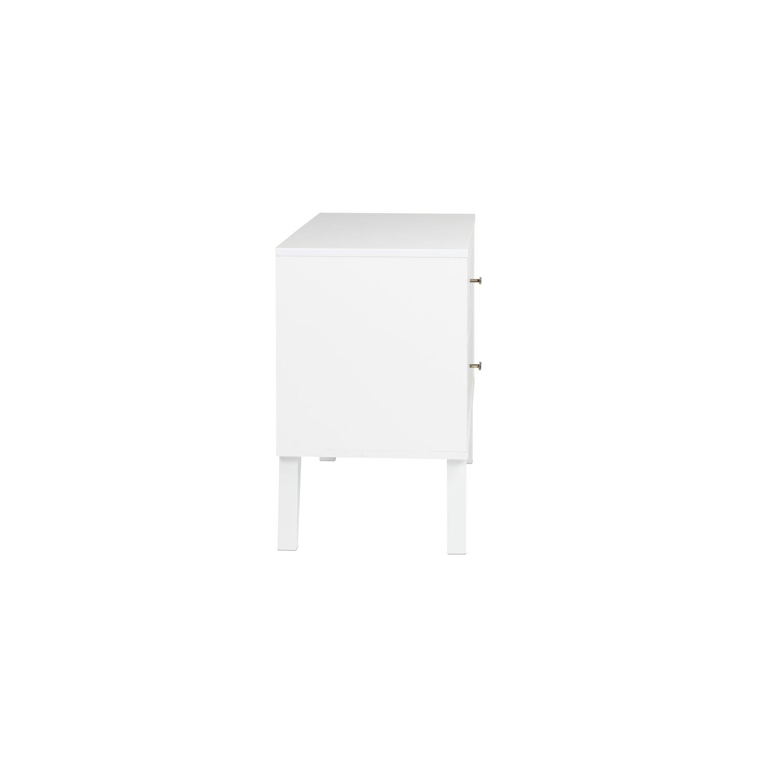 Wright Home Mid-Century Modern Wood 2 Drawer Nightstand in White